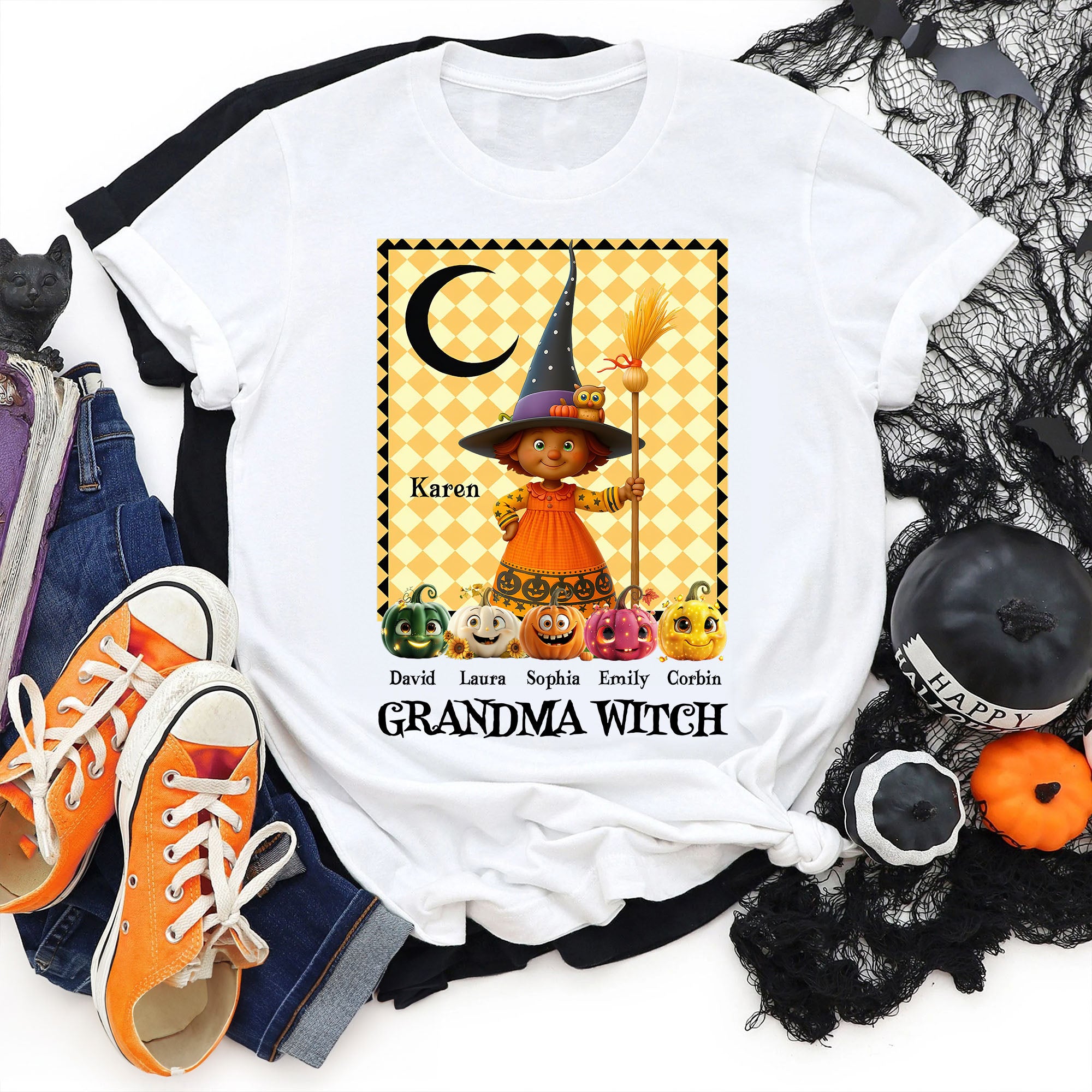Grandma Witch - Custom Name Shirt - Personalized Halloween T-shirt - Halloween Shirt for Grandma