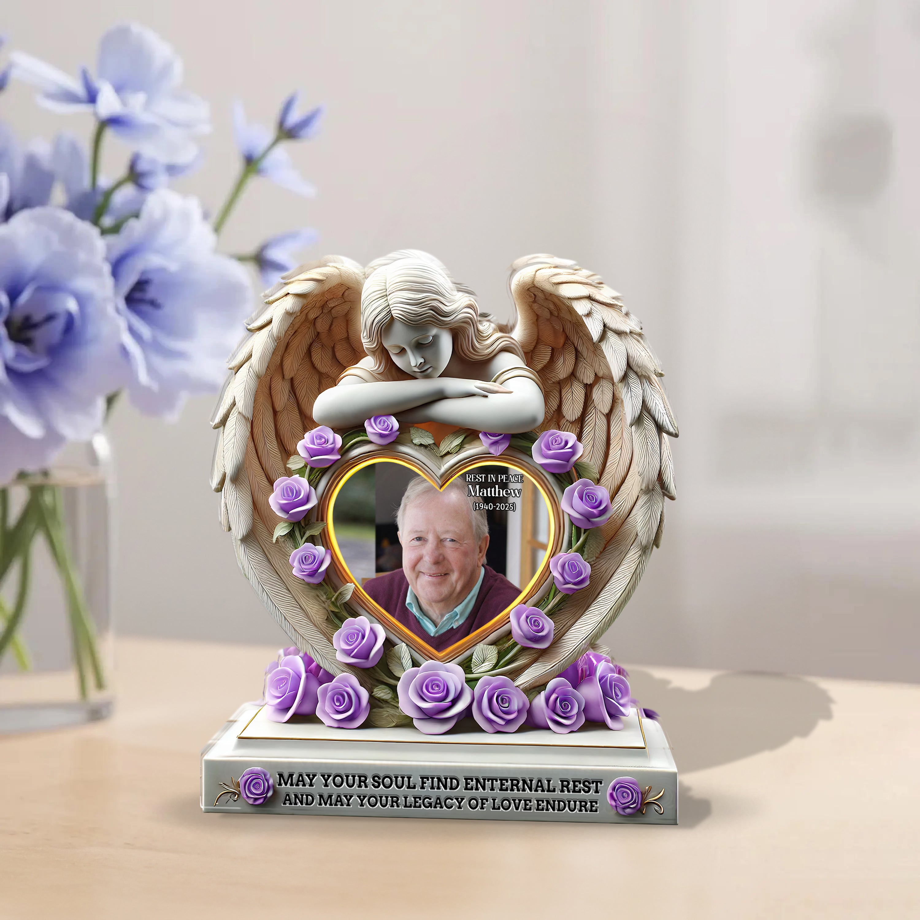 In Loving Memory - Personalized Name and Photo Memorial Gift - Custom Shape Acrylic Block Plaque