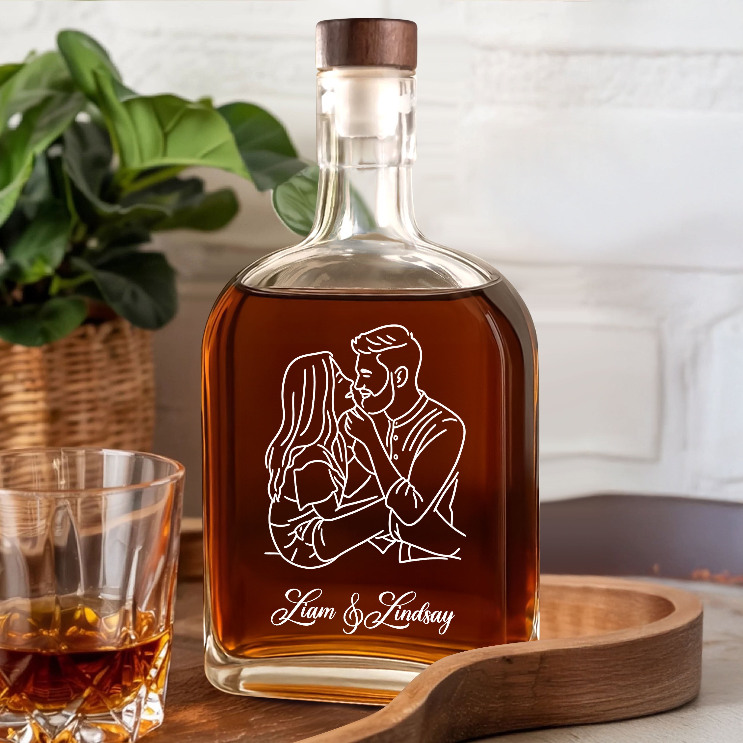 The Day We Met - Custom Star Map and Photo - Personalized Custom Whiskey Bottle