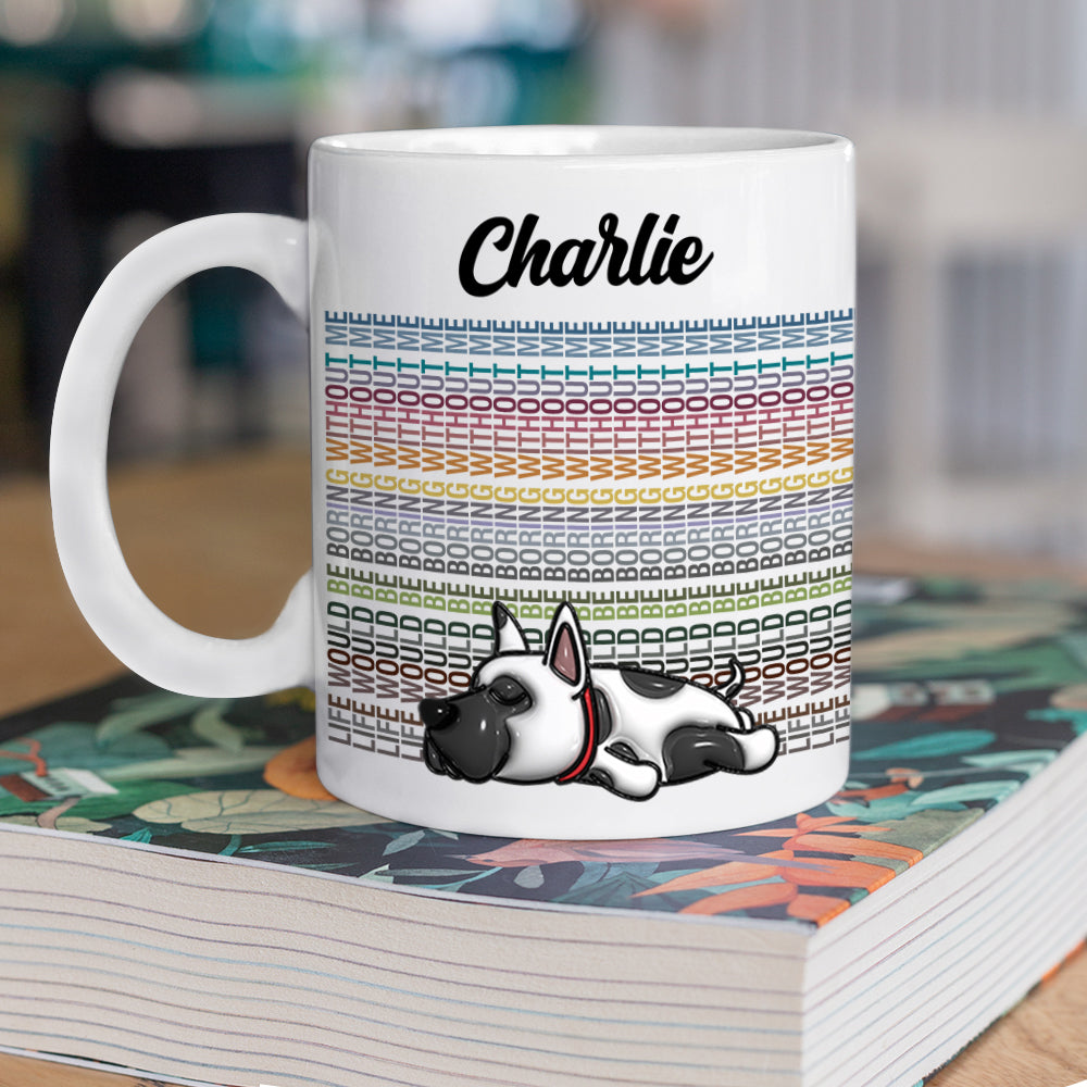 Custom Name and Dog 3D Art - Pet Lover Gift - Personalized Custom Mug
