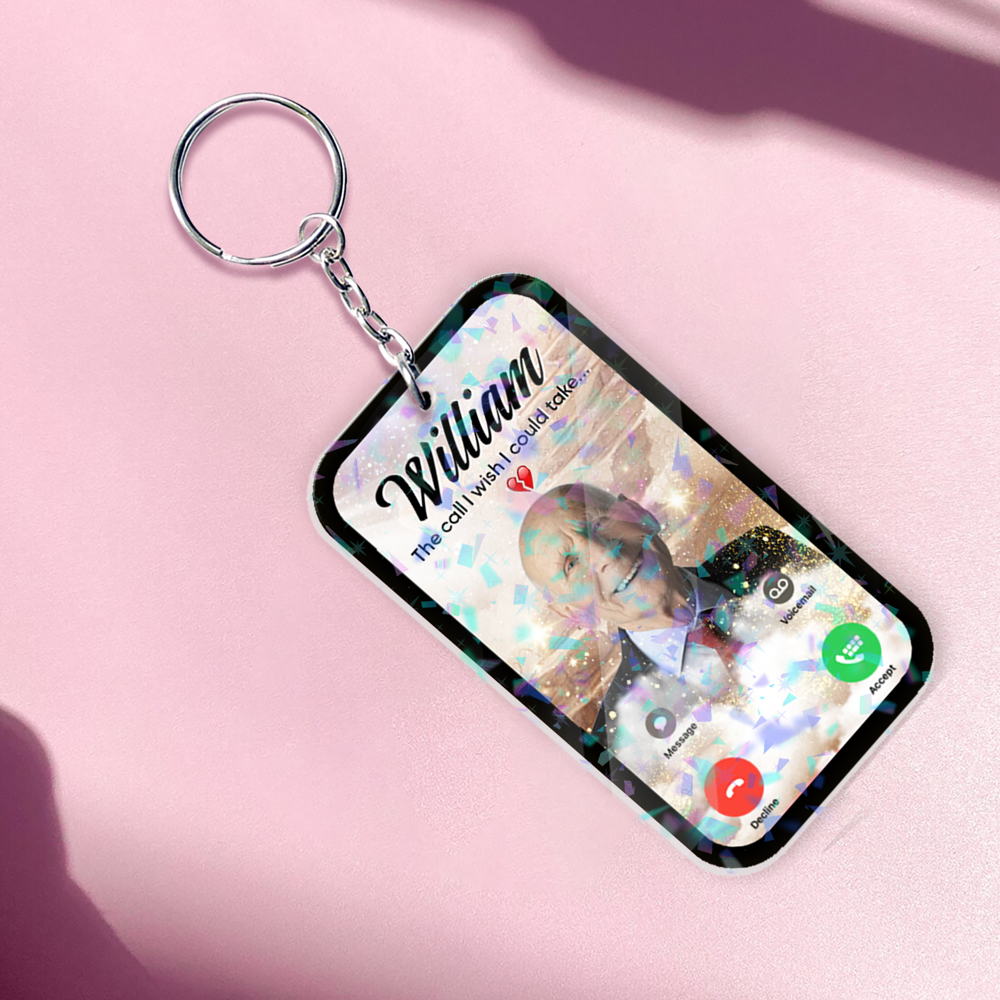 Custom Photo The Phone I Wish Personalized Keychain - Memorial Gift