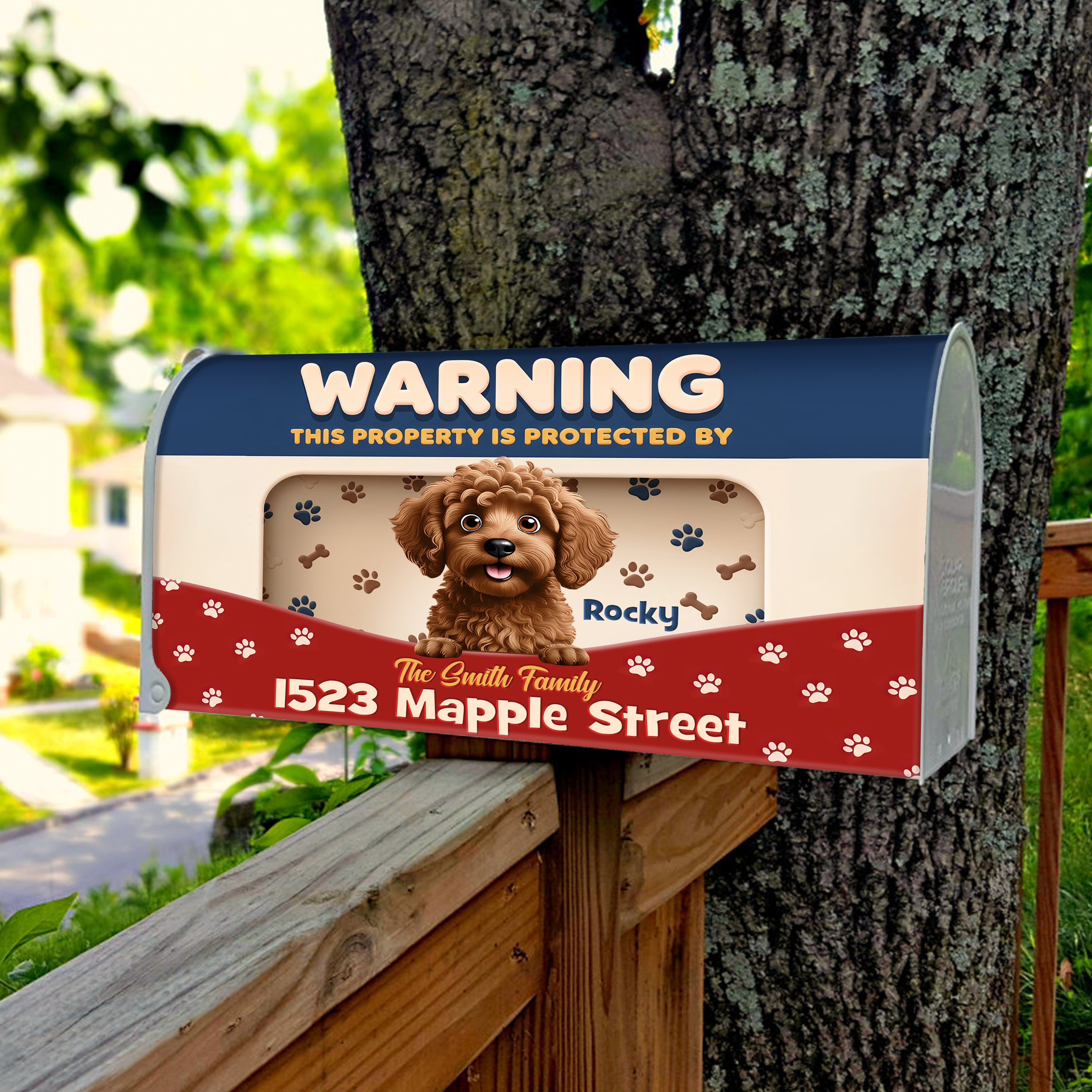 Custom Name and Dog - Personalized Custom Mailbox - Dog Lover Gift