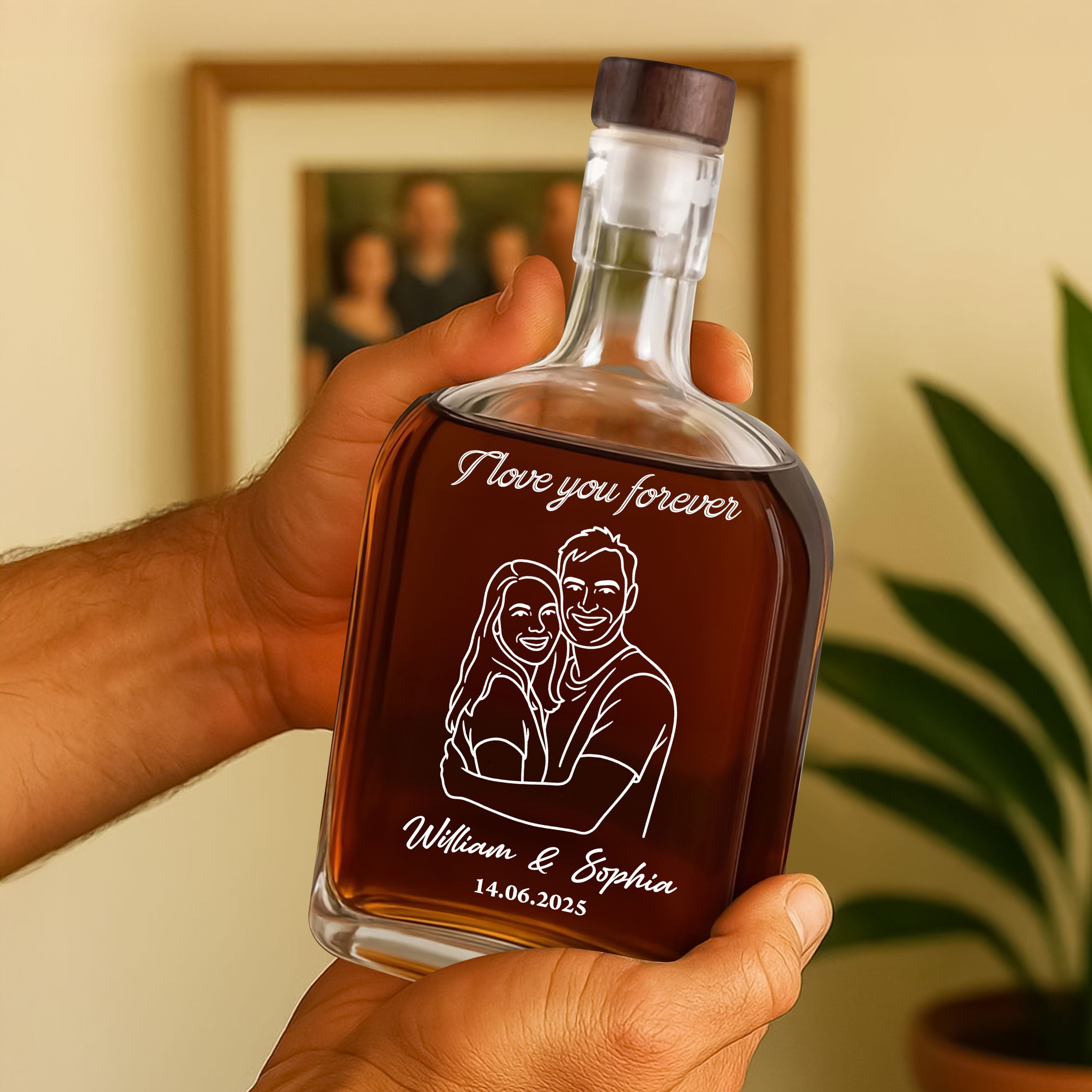 The Day We Meet - Custom Couple Name and Photo - Personalized Custom Whiskey Bottle