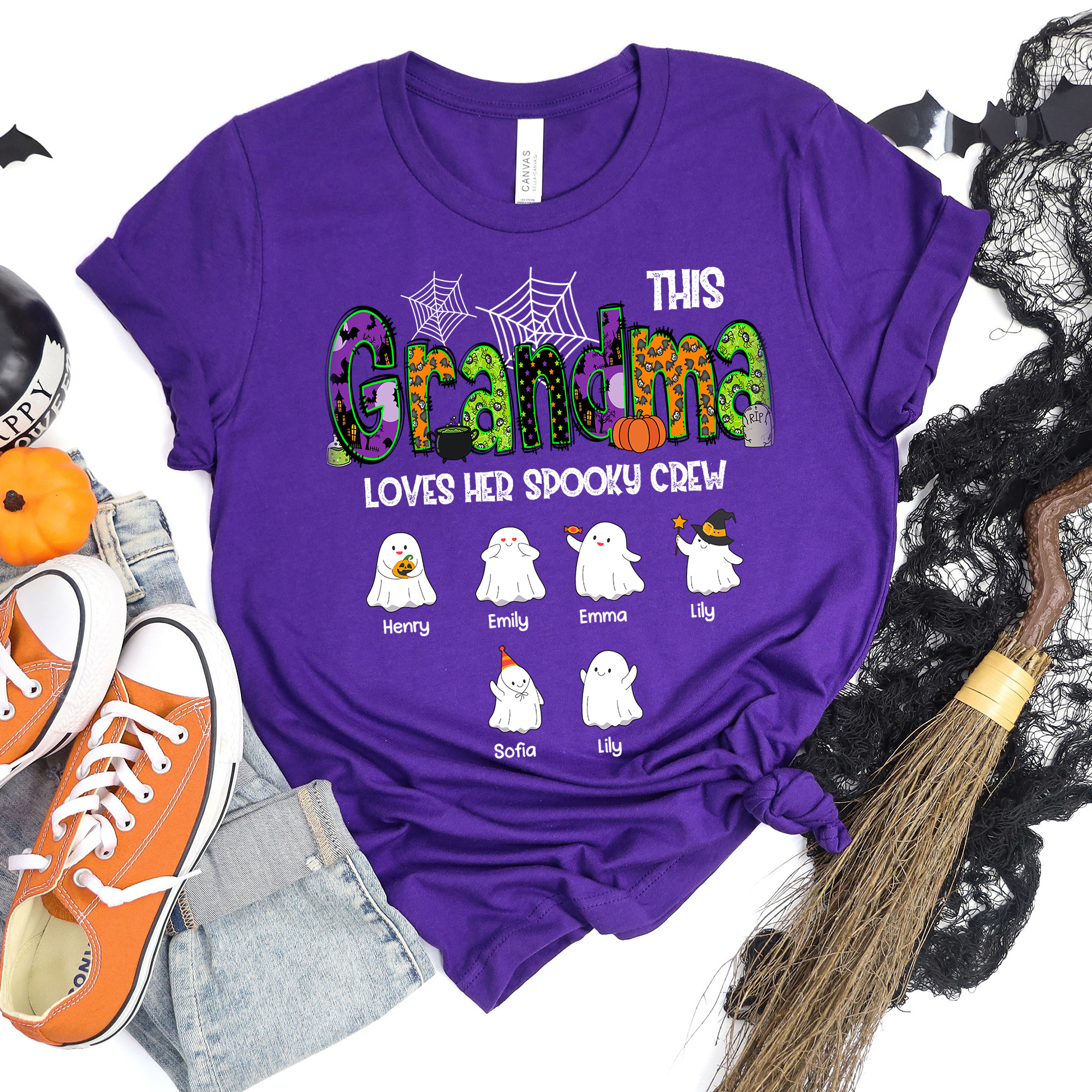 Spooky Crew- Custom Name Shirt - Personalized Shirt Custom T-shirt - Halloween Shirt for Mom
