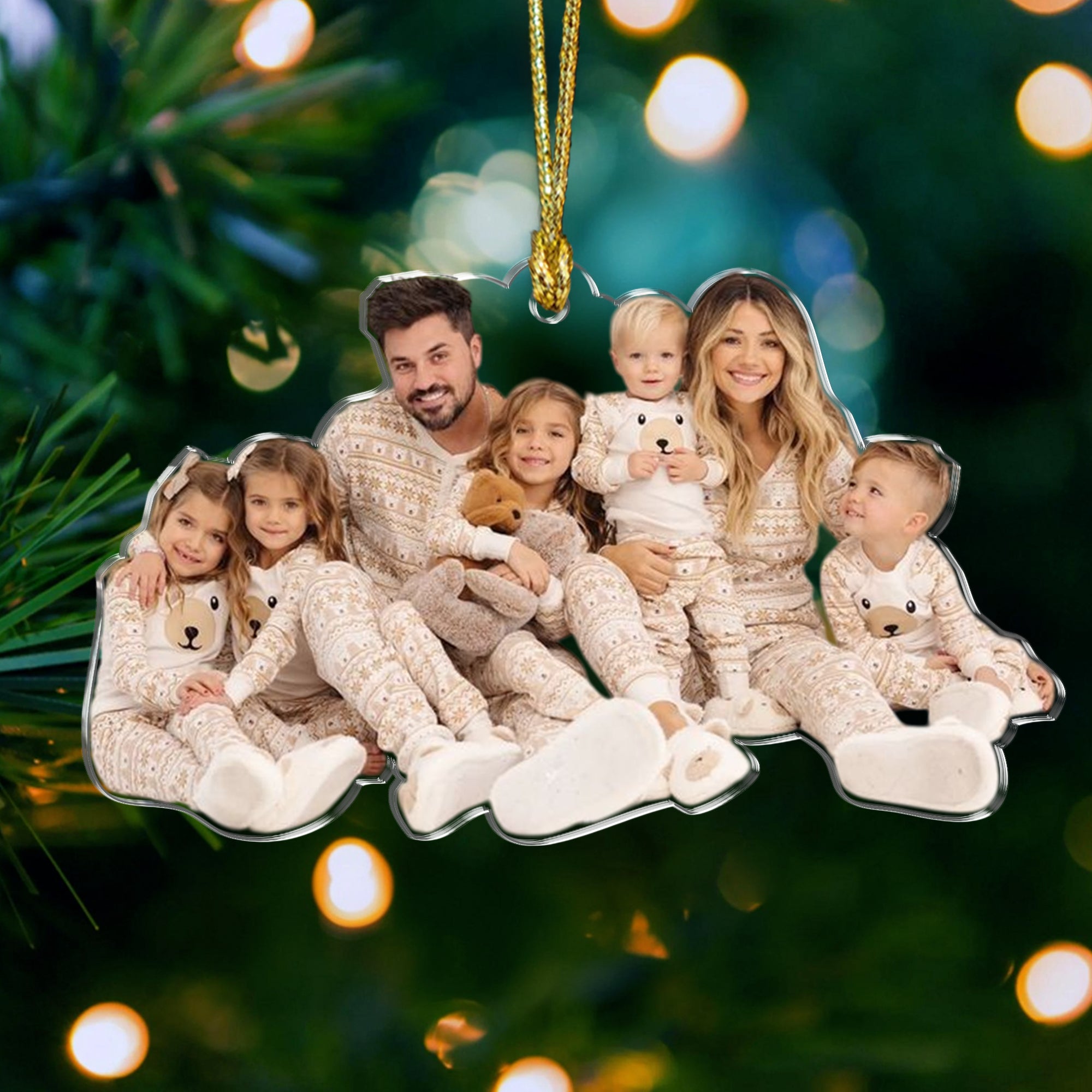 Custom Family Photo - Personalized Ornament Custom Shape Hologram Ornament