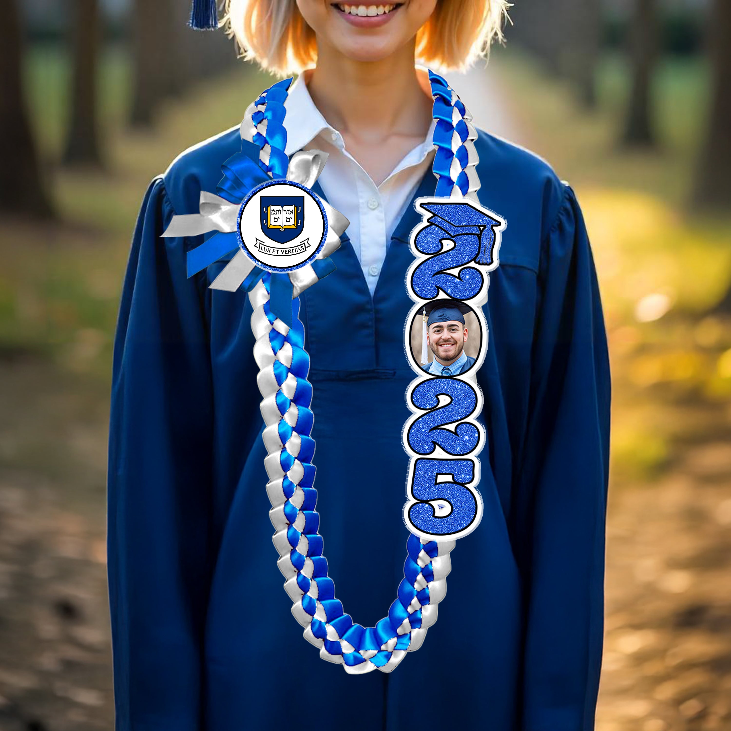 2025 Graduation Lei Custom Name and Photo - Personalized Graduation Lei - Senior 2025
