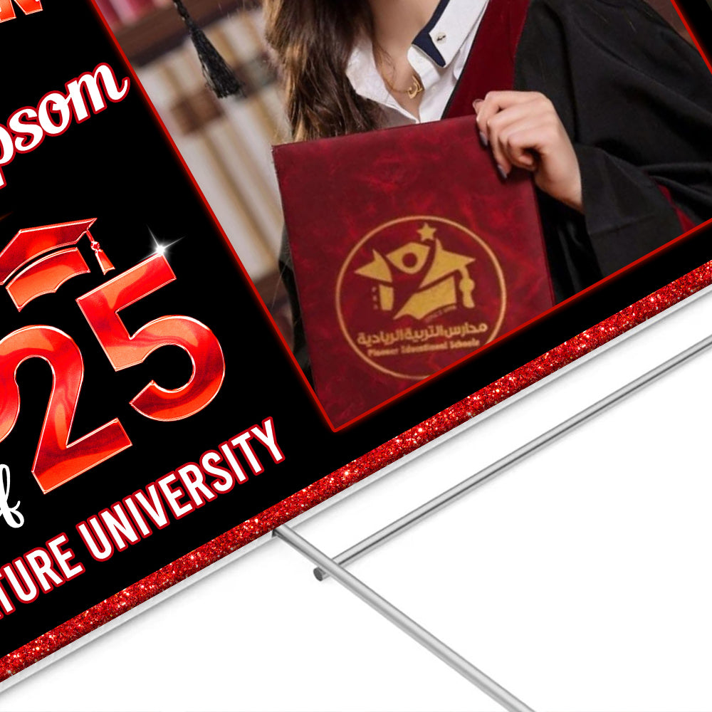 Custom 2025 Graduation Lawn Sign, Personalized Grad Gift & Outdoor Celebration Decor