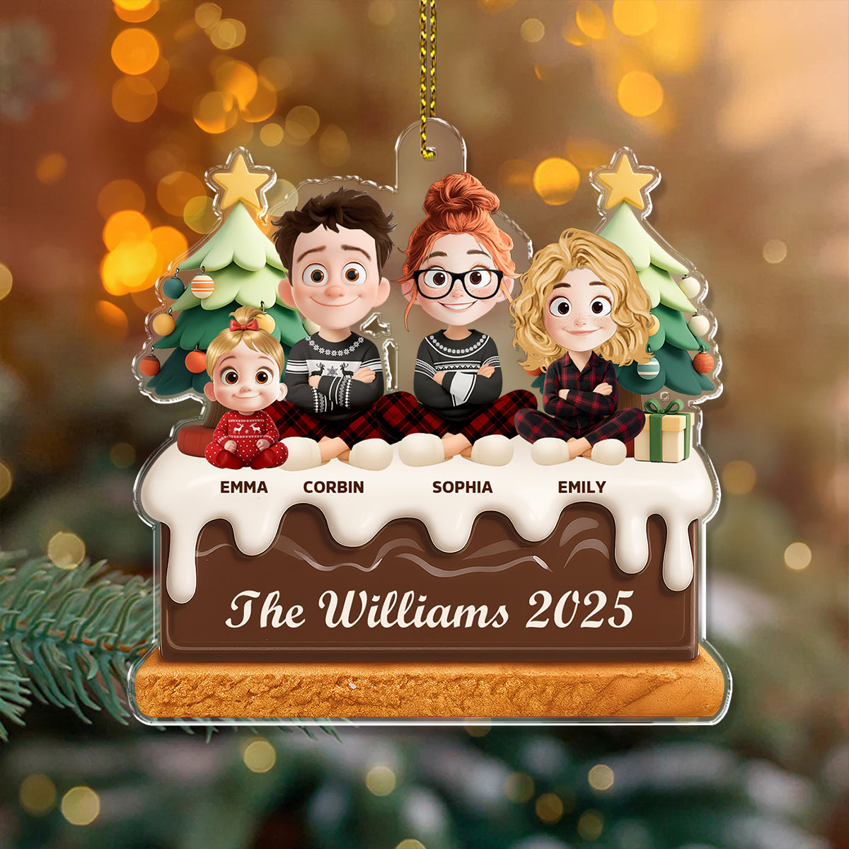 Custom Name and Appearance - Personalized Hologram Ornament - Family Decoration