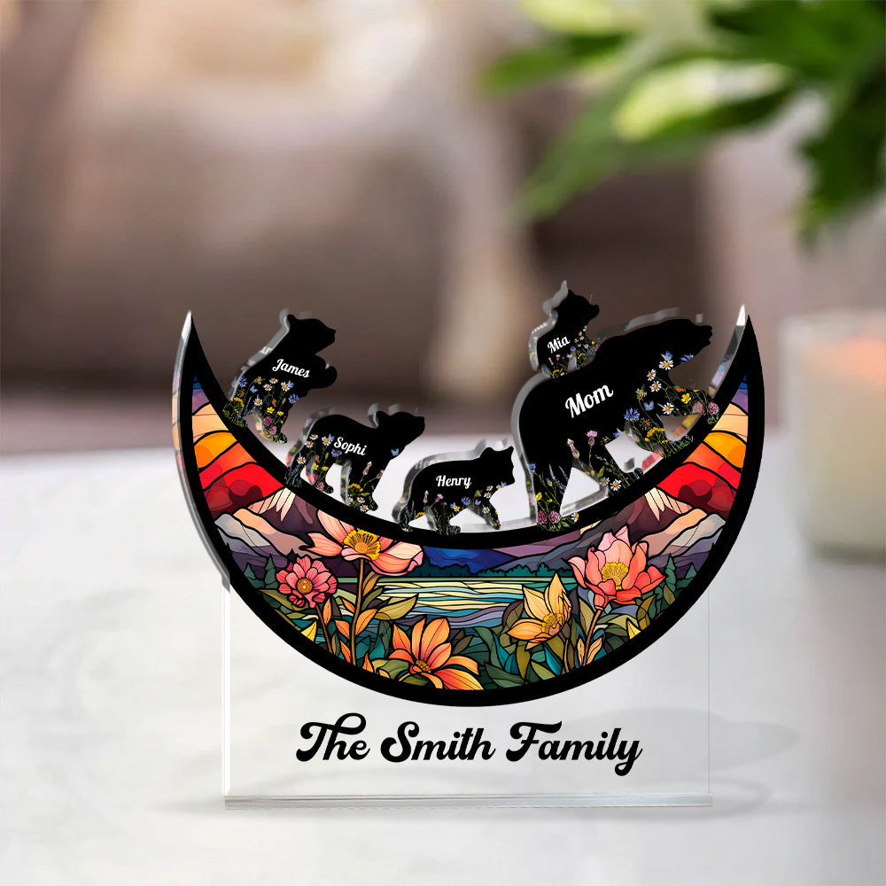 Family Bear - Personalized Custom Shaped Acrylic Plaque - Home Decor