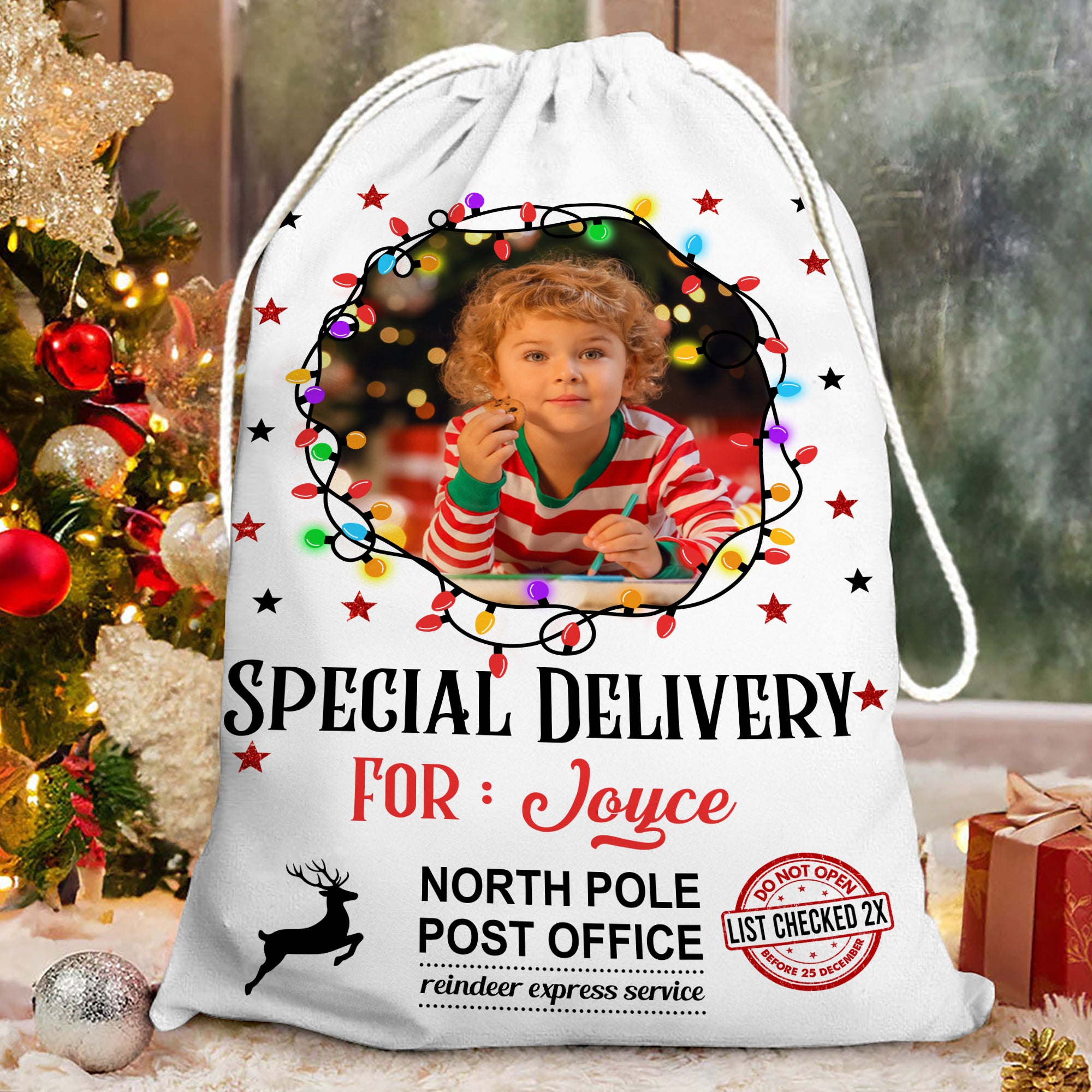 Christmas Bag Custom Photo - Special Delivery - Christmas Sack Gift