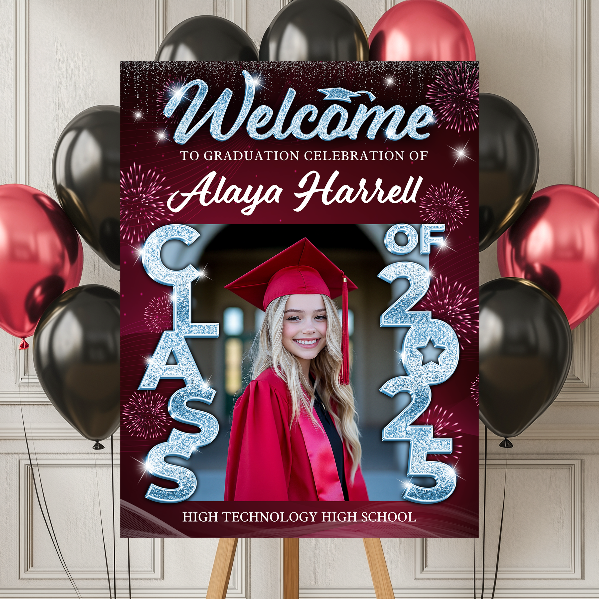 Welcome To The Graduation Celebration Class Of 2025 Personalized Graduation Welcome Sign
