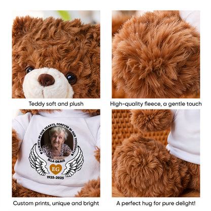 Memorial Teddy Bear - Personalized Memorial Bear Plush - Custom Name and Photo Teddy Bear