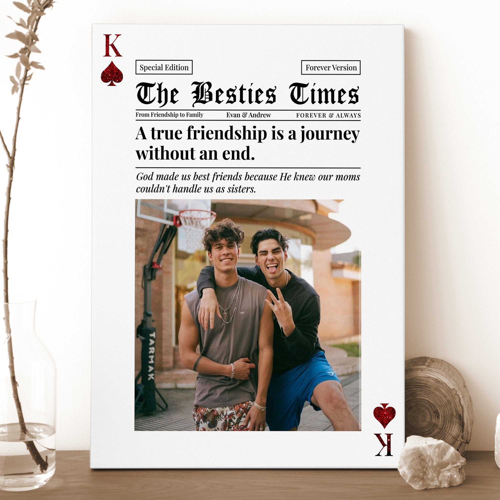 The Bestie Times - Custom Photo - Canvas Sign - Bestie Gift