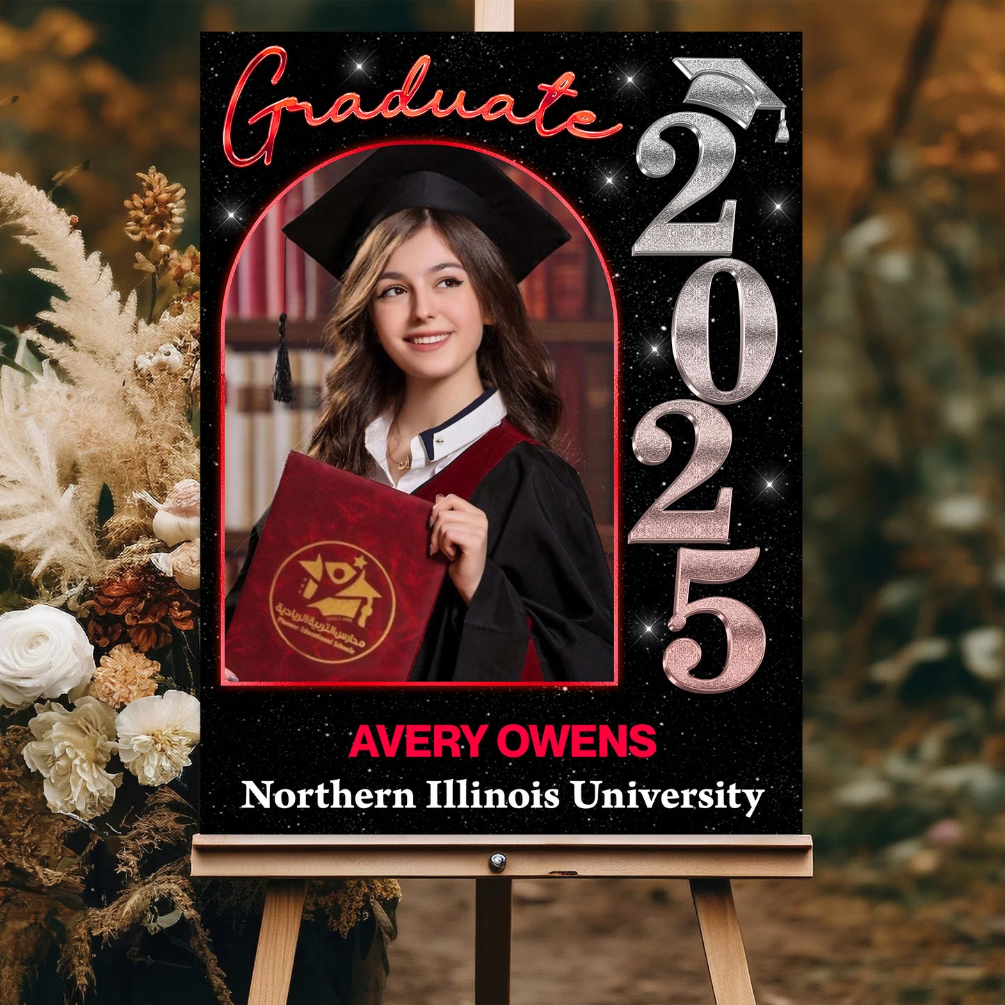 Custom Class Of 2025 Color - Graduation Party Welcome Sign - Custom Photo Grad Party Sign - Personalized Graduation Decoration