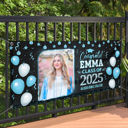 Personalized Graduation Banner, Custom Graduation Party Decorations, Class of 2025 Gift