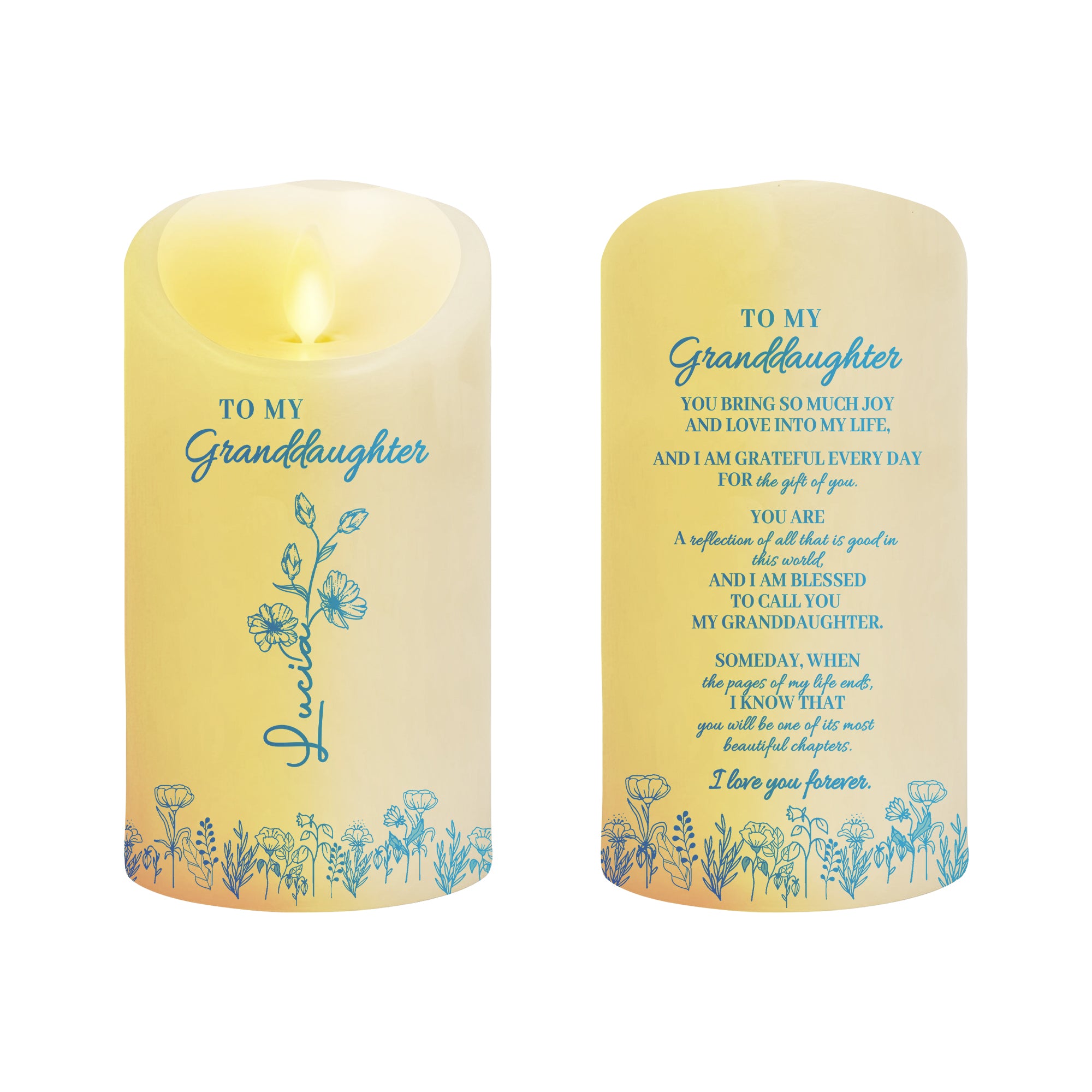 To My Granddaughter - Personalize LED Candle - Gift for Family