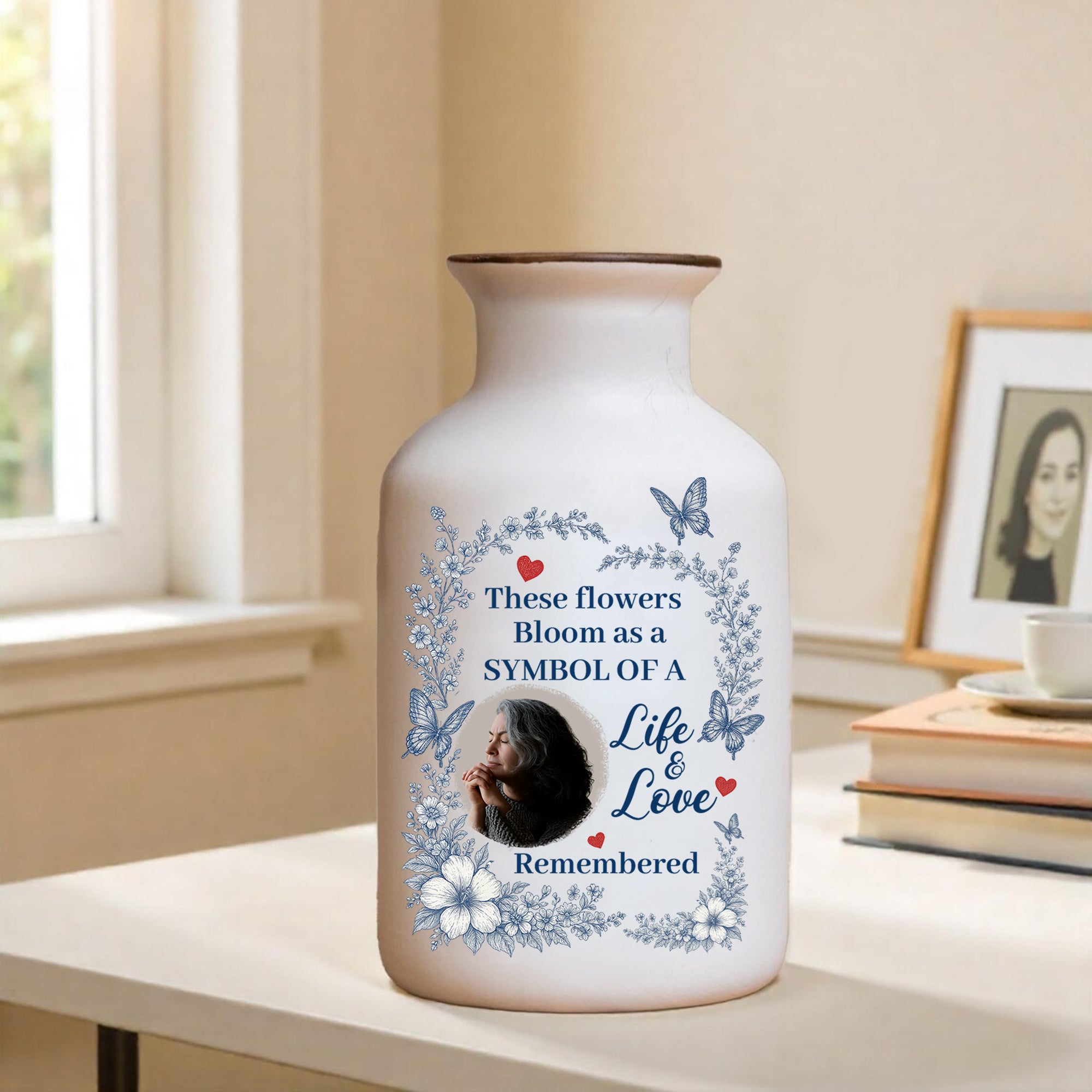 Symbol Of A Life - Personalized Elegant Ceramic Flower Pot Minimalist - Memorial Gift