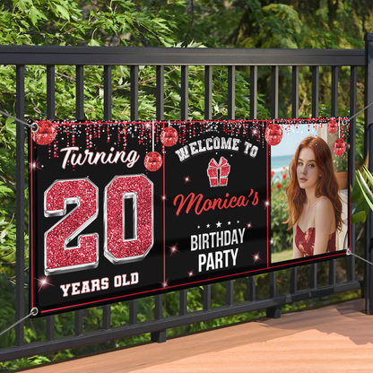 Personalized Birthday Party Banner – Custom Name and Photo Birthday Party Sign