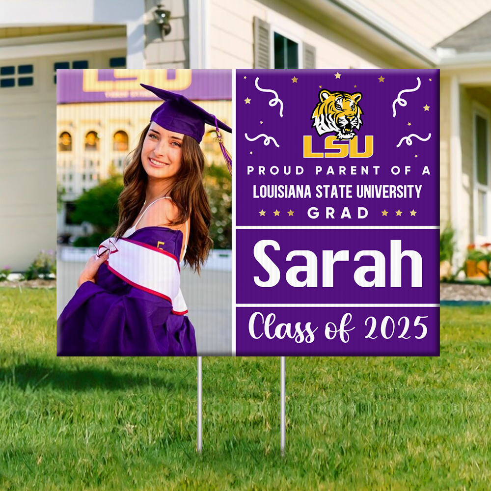 Congrats Class Of 2025 Lawn Sign, Personalized Proud Parent Of A School Name Grad Class of 2025 Lawn Sign