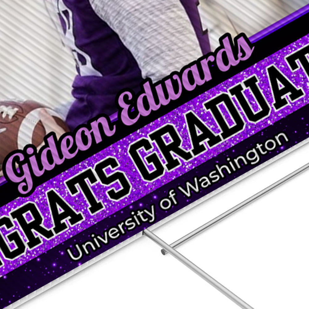 Congrats Class Of 2025 Lawn Sign, Custom Name and School Name Congrats Graduation Lawn Sign