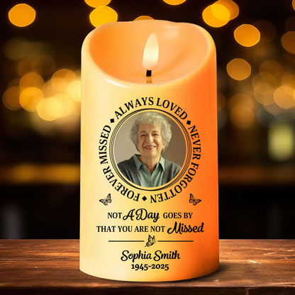 Custom Name and Photo - Personalized Memorial Photo LED Candle - Memorial Gift