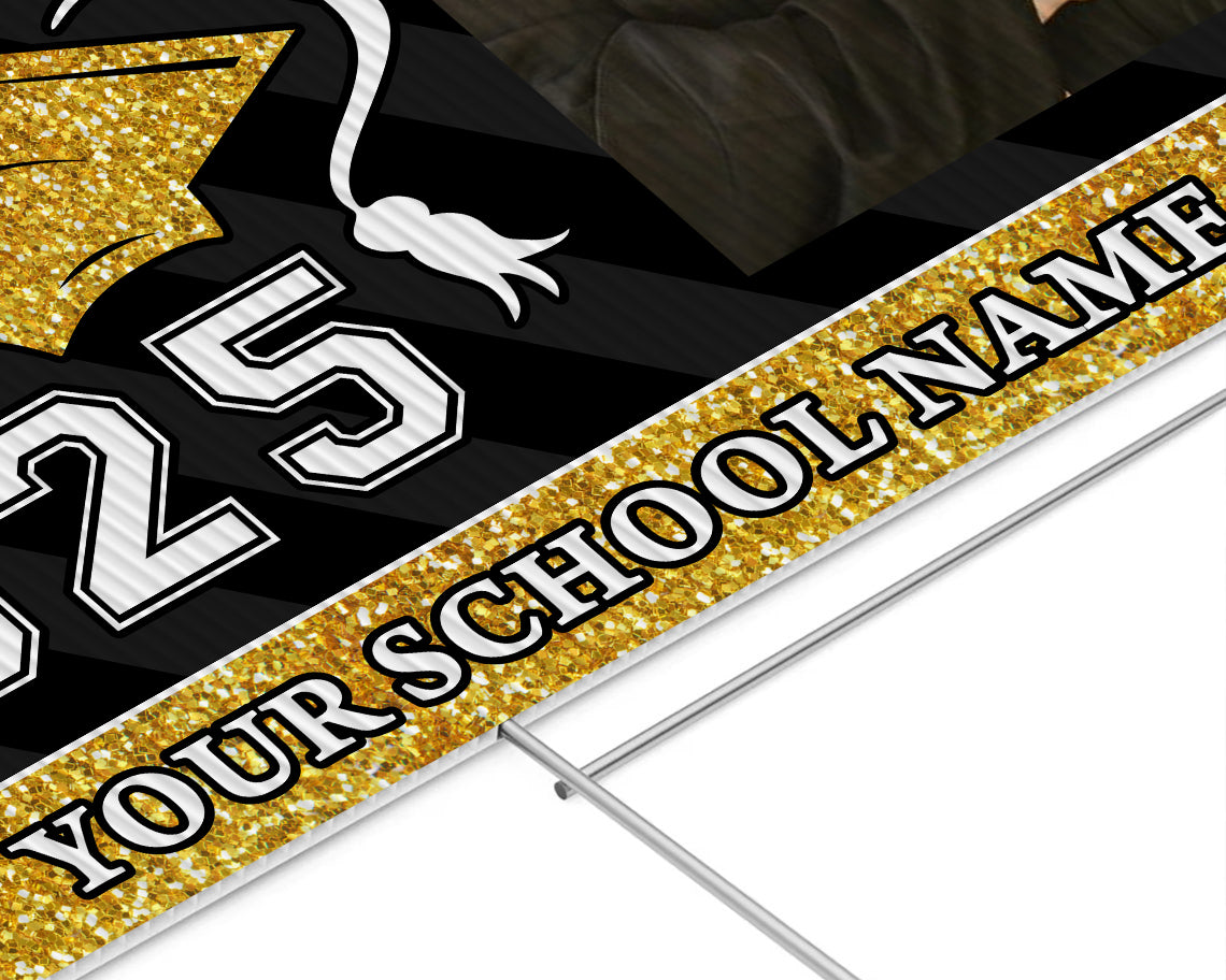 Confetti Class of 2025 Lawn Sign, Personalized Graduate 2025 Graduation Lawn Sign, Graduation Gift