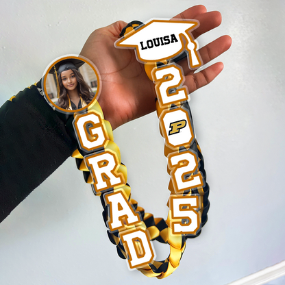 Graduation Lei Custom Name and Photo - Personalized Graduation Lei