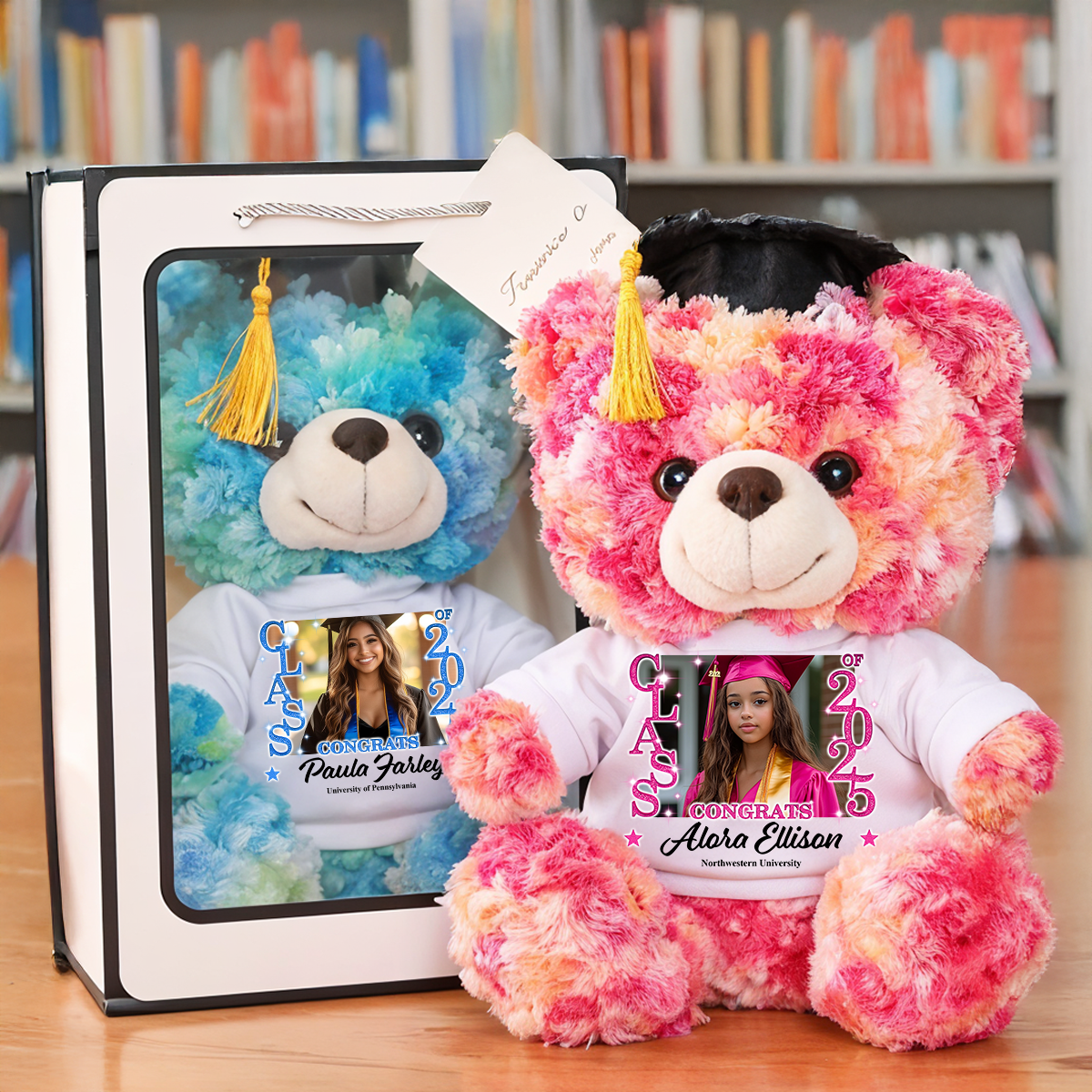Class Of 2025 Personalized Custom Graduation Teddy Bear Plush - Graduate Bear With Cap