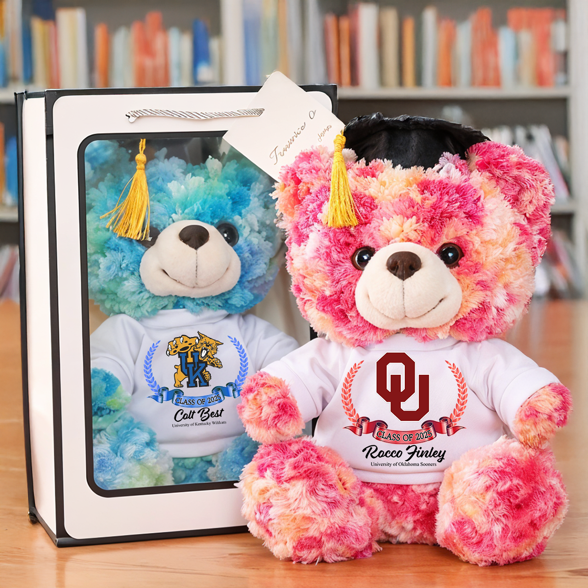 Class Of 2025 Custom Logo Graduation Teddy Bear Plush - Graduate Bear With Cap