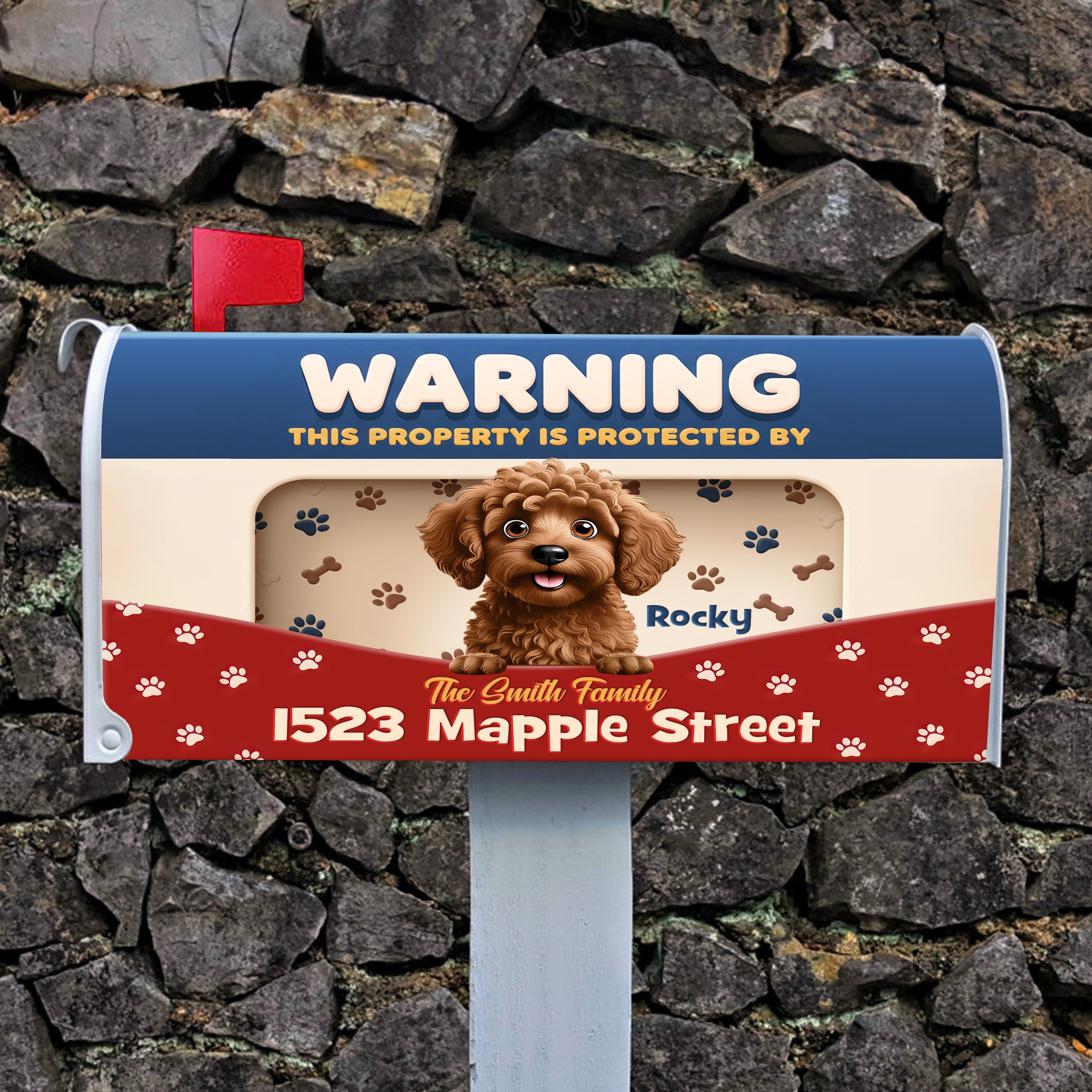 Custom Name and Dog - Personalized Custom Mailbox - Dog Lover Gift