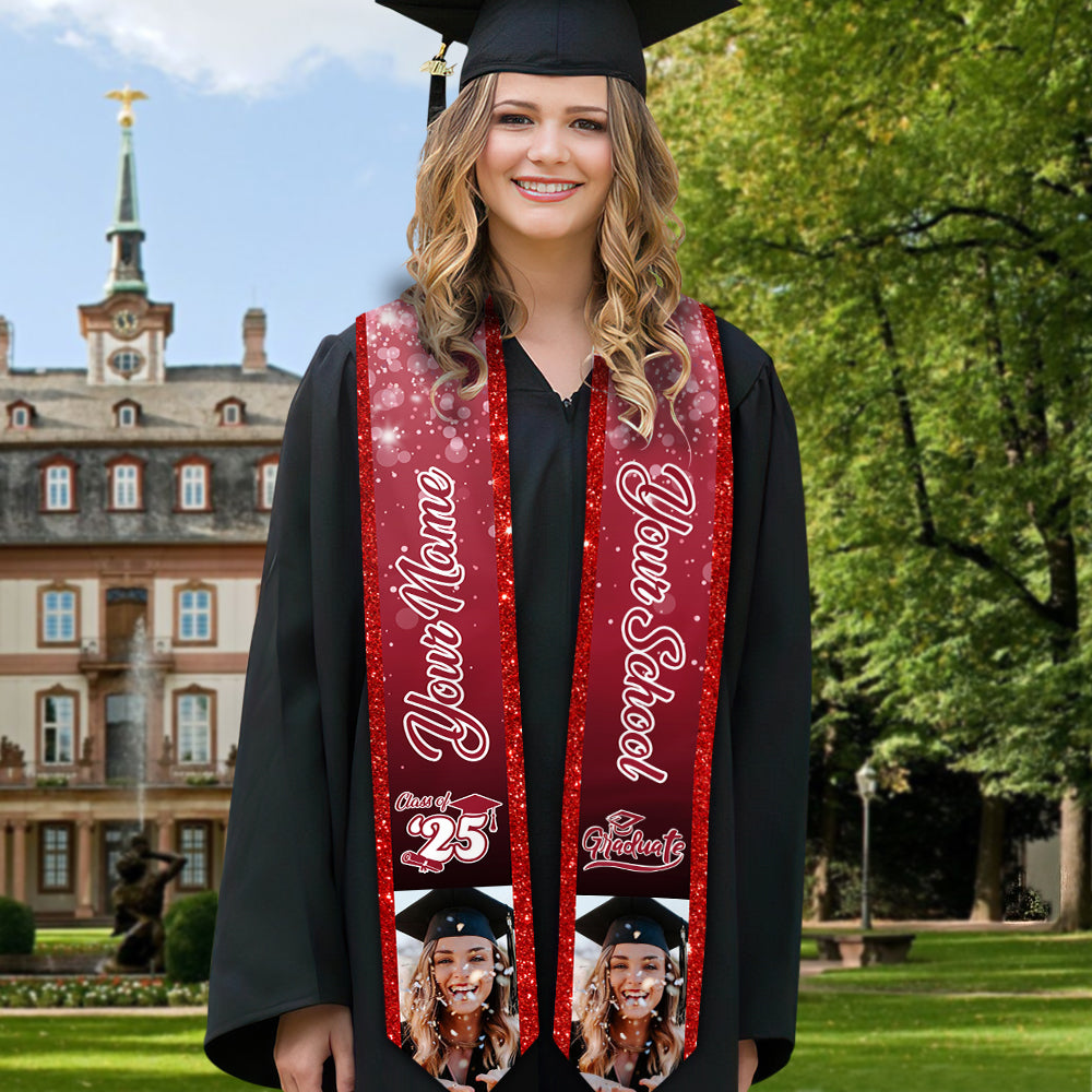 Graduation Stoles with Photo Class of 2025 Graduation Stoles, Graduation Gift