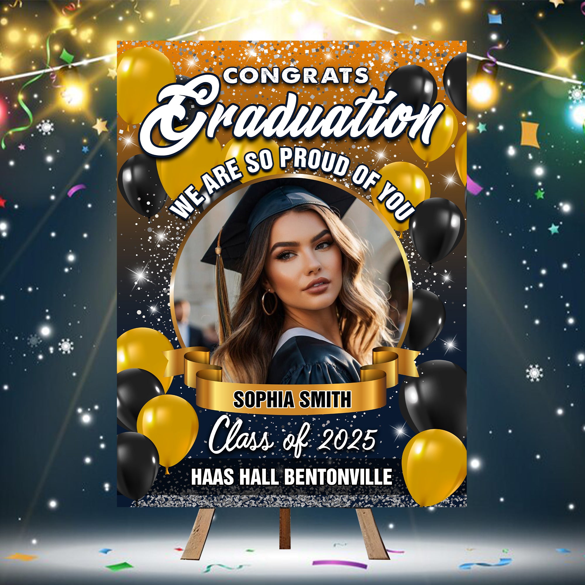 Congrats Graduation - We Are So Proud Of You - Class Of 2025 Personalized Welcome Sign