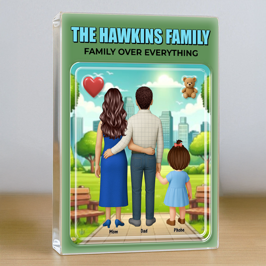 Our Family  Figures Realistic Figures Style - Custom Figure Personalized Acrylic Block Plaque