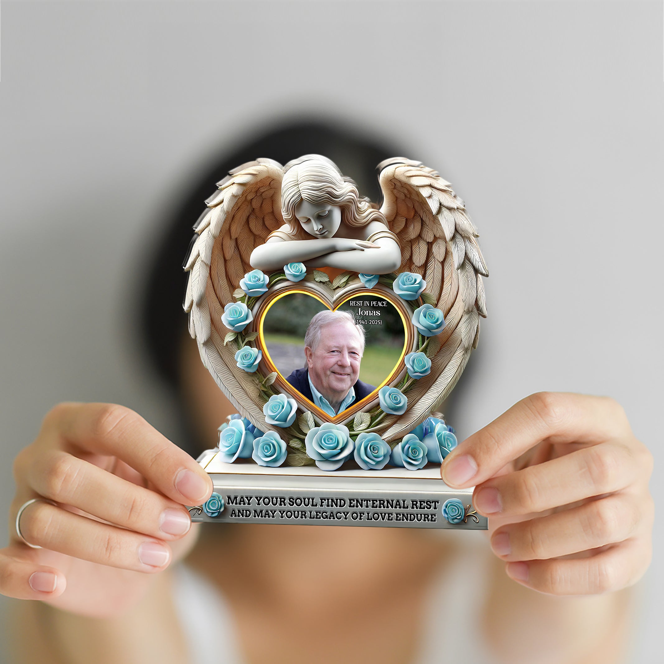 In Loving Memory - Personalized Name and Photo Memorial Gift - Custom Shape Acrylic Block Plaque