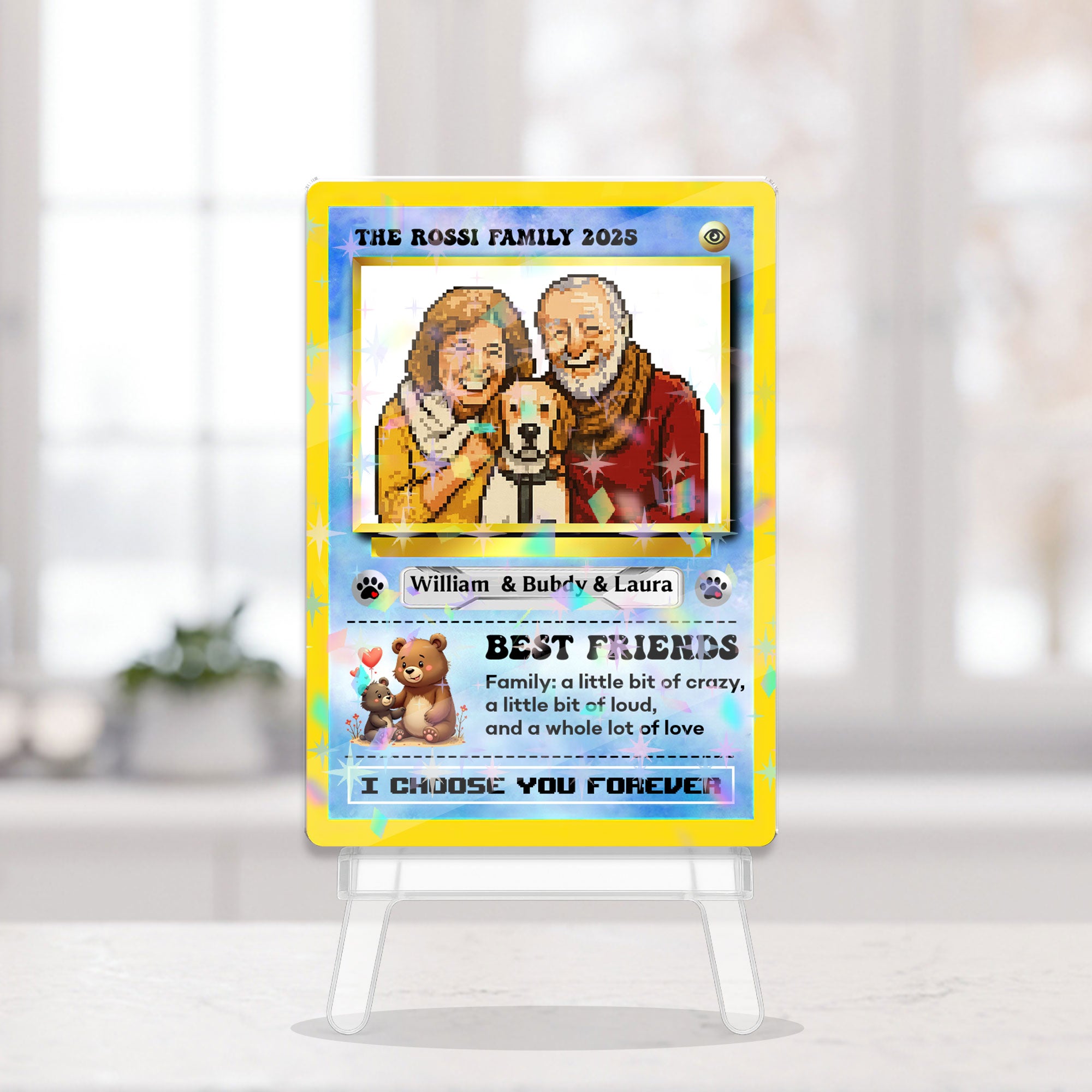 Personalized Pet Lover Gift - Custom Name and Photo - Custom Shape Hologram Ornament