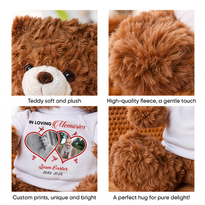 In Loving Memory - Personalized Memorial Bear Plush - Custom Name and Photo Teddy Bear
