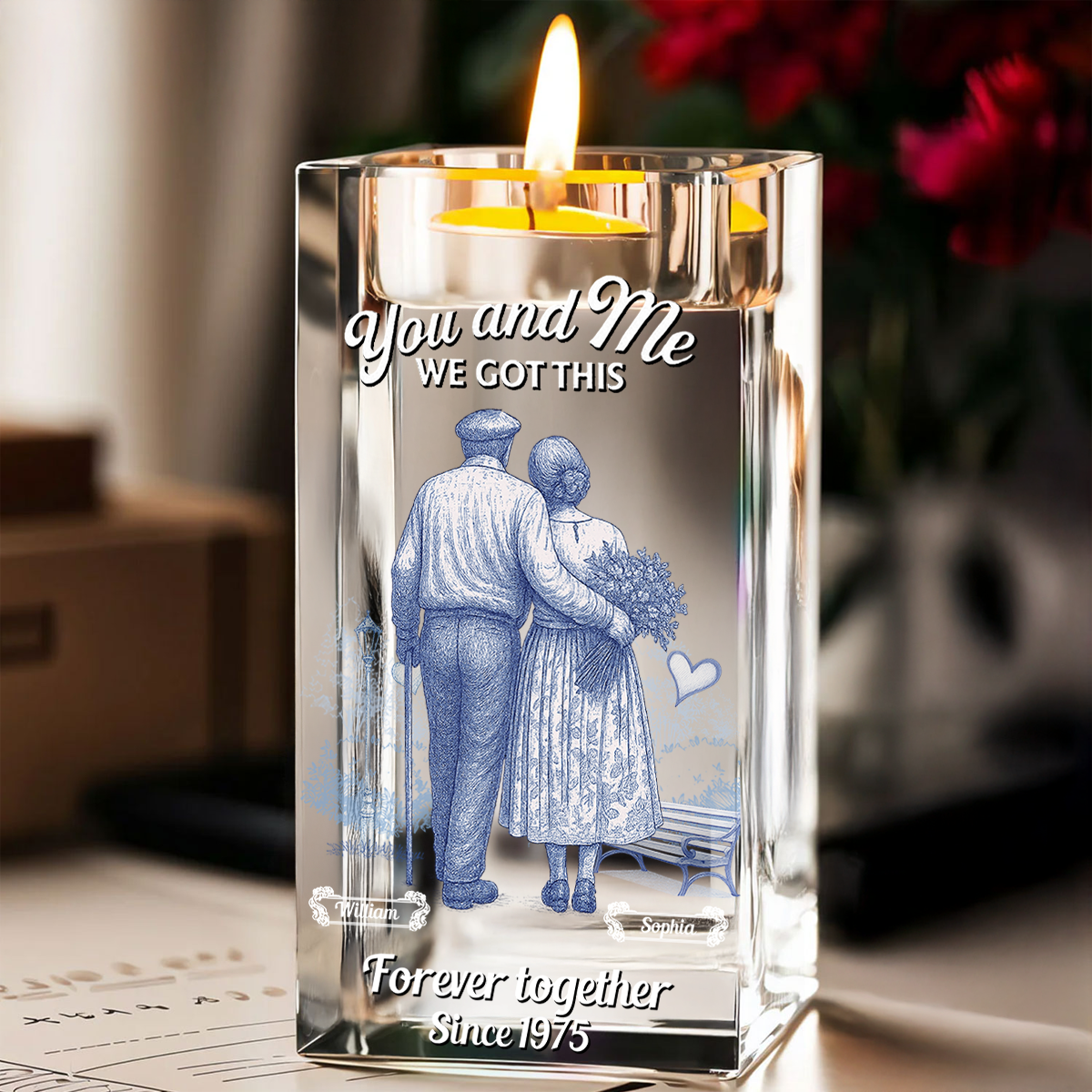 We Got This - Personalized Crystal Candle Holder - Couple Gift