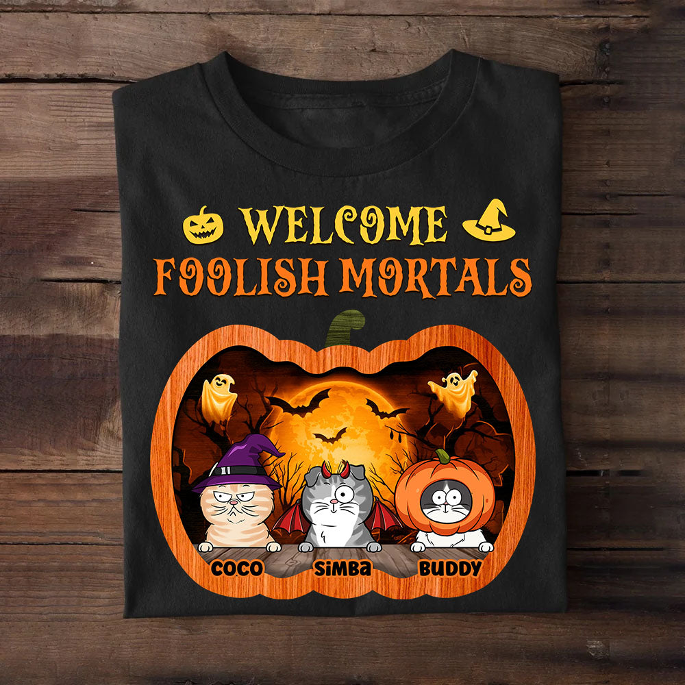Custom Cat Names Shirt - Personalized Shirt Custom T-shirt - Halloween Shirt for Pet Lovers