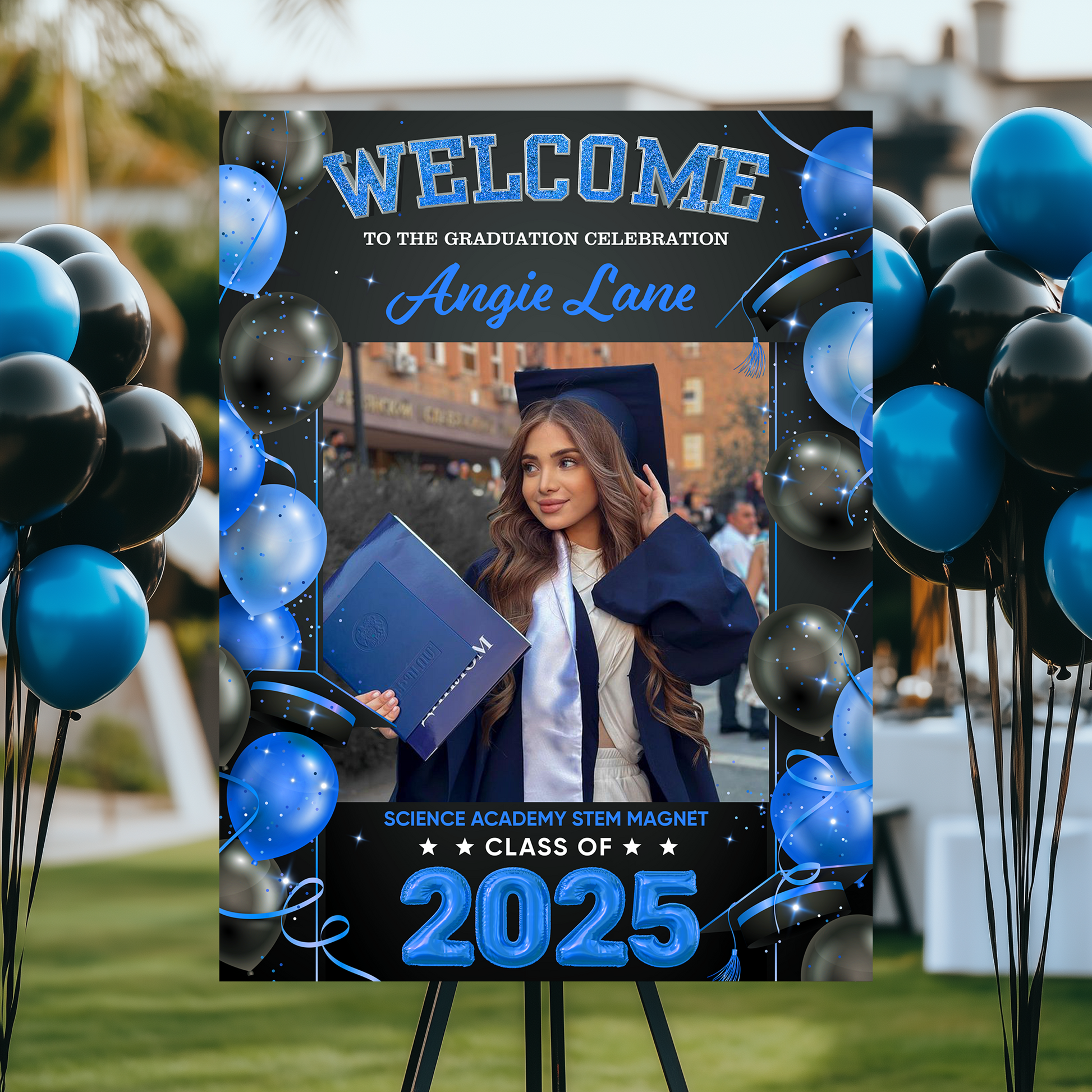 Personalized Photo Welcome To The Graduation Celebration Welcome Sign, Class Of 2025, Graduation Decor