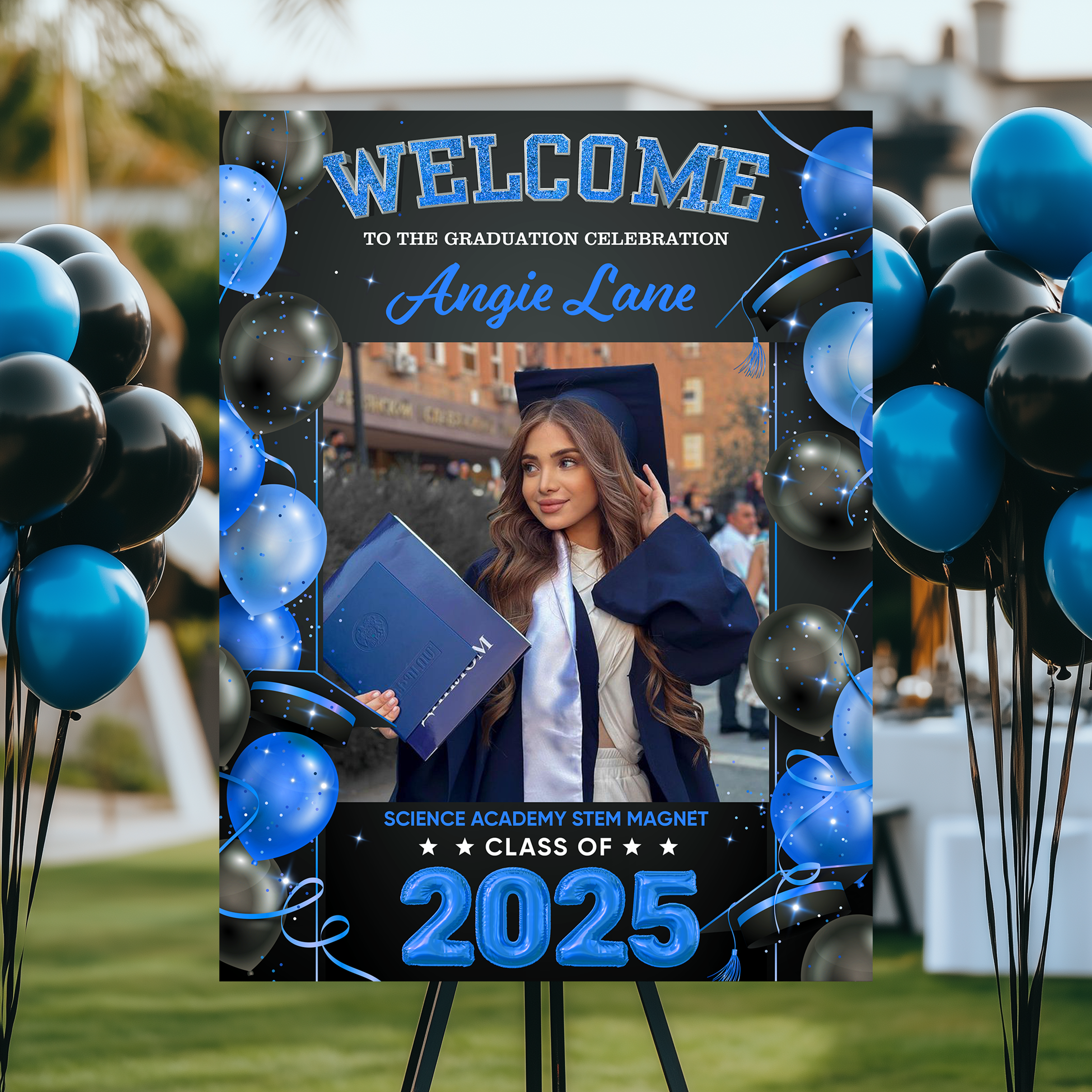Personalized Photo Welcome To The Graduation Celebration Welcome Sign, Class Of 2025, Graduation Decor
