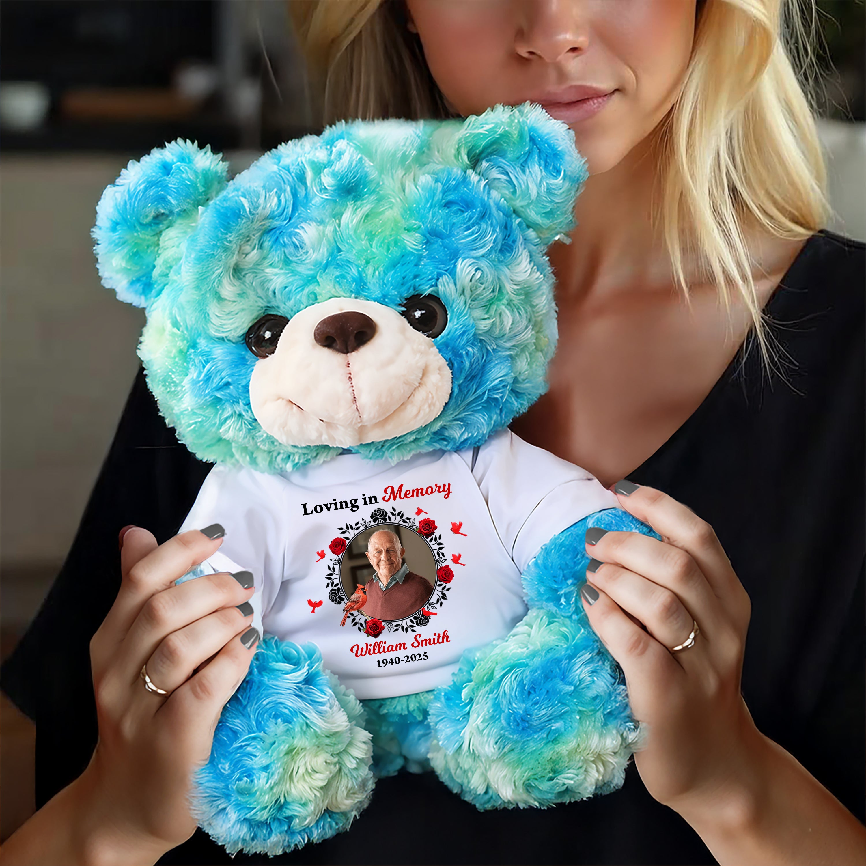 Loving In Memory - Personalized Memorial Bear Plush - Memorial Gift