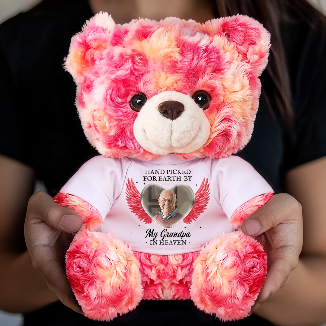 My Love In Heaven - Custom Name and Photo Teddy Bear