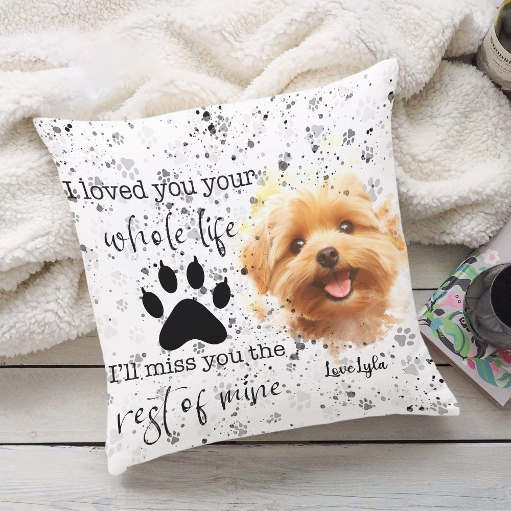 Custom Name and Photo - Personalized Pillow - Pet Memorial - Sympathy Gift