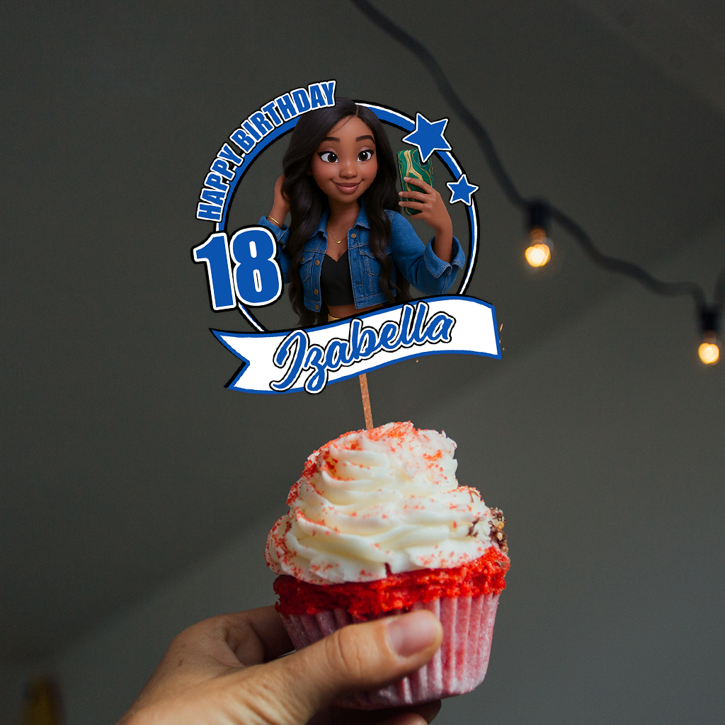 Custom Birthday Party Face Cupcake Toppers, Graduation Decorations, Physical Product