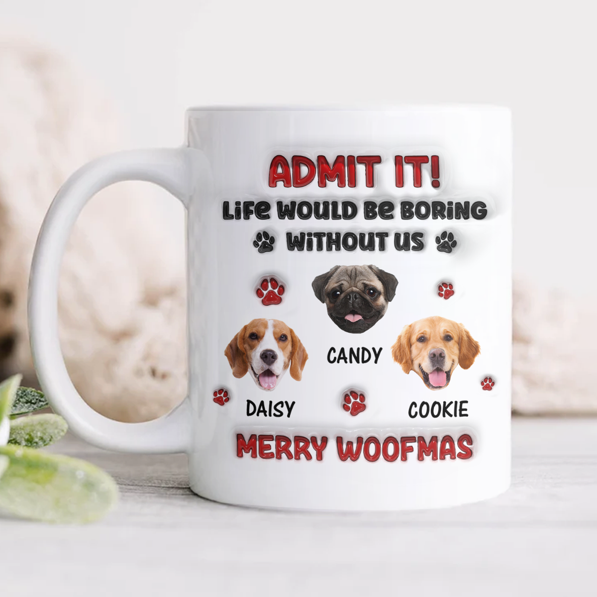 Merry Woofmas - Pet Lover Gift - Personalized Custom Mug