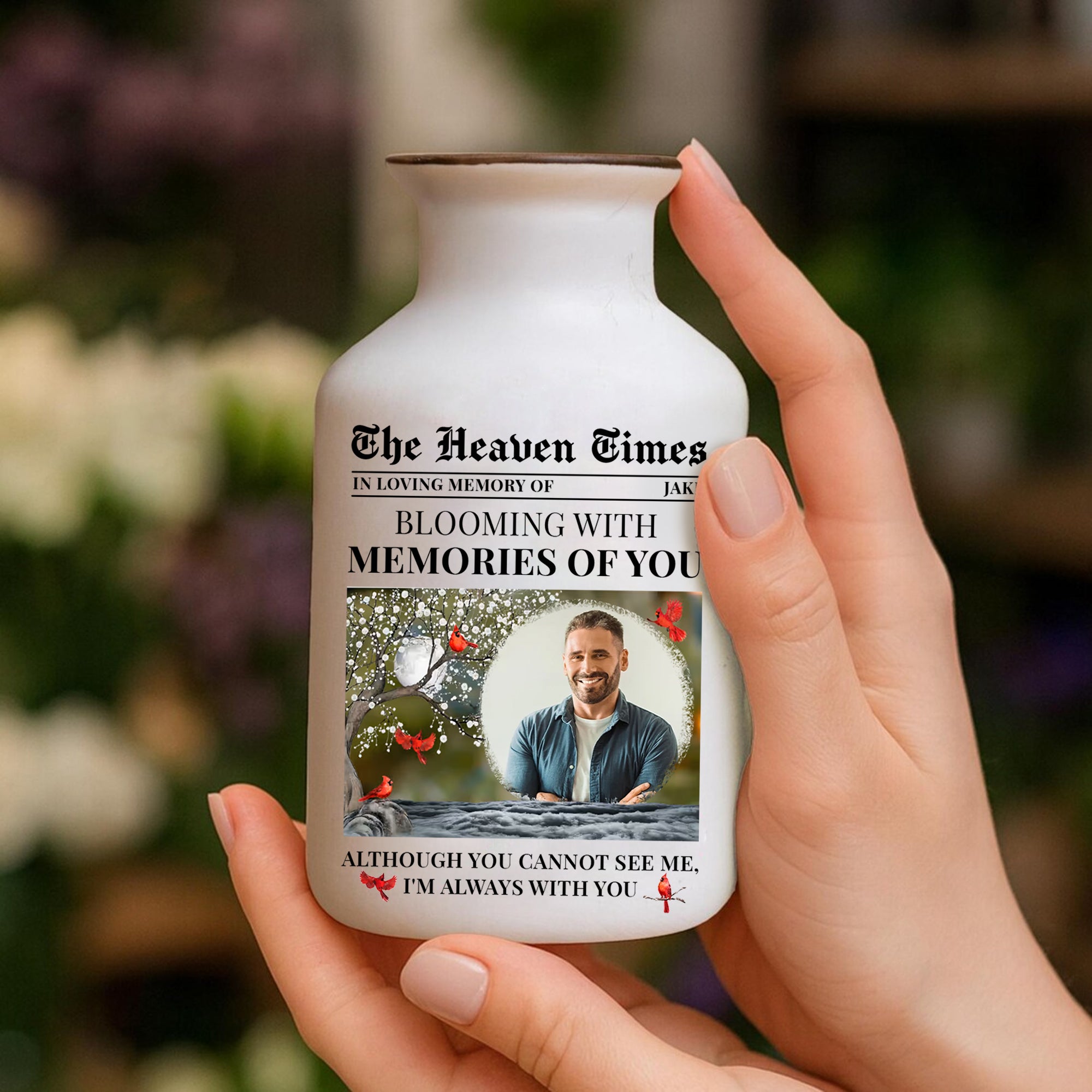 The Heaven Times - Personalized Elegant Ceramic Flower Pot Minimalist - Memorial Gift