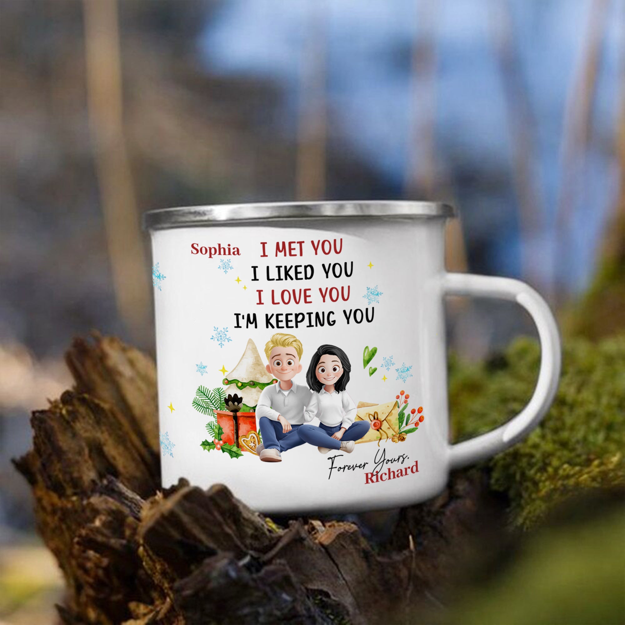 I'm Keeping You - Personalized Custom 12oz Enamel Mug - Gift for Lover