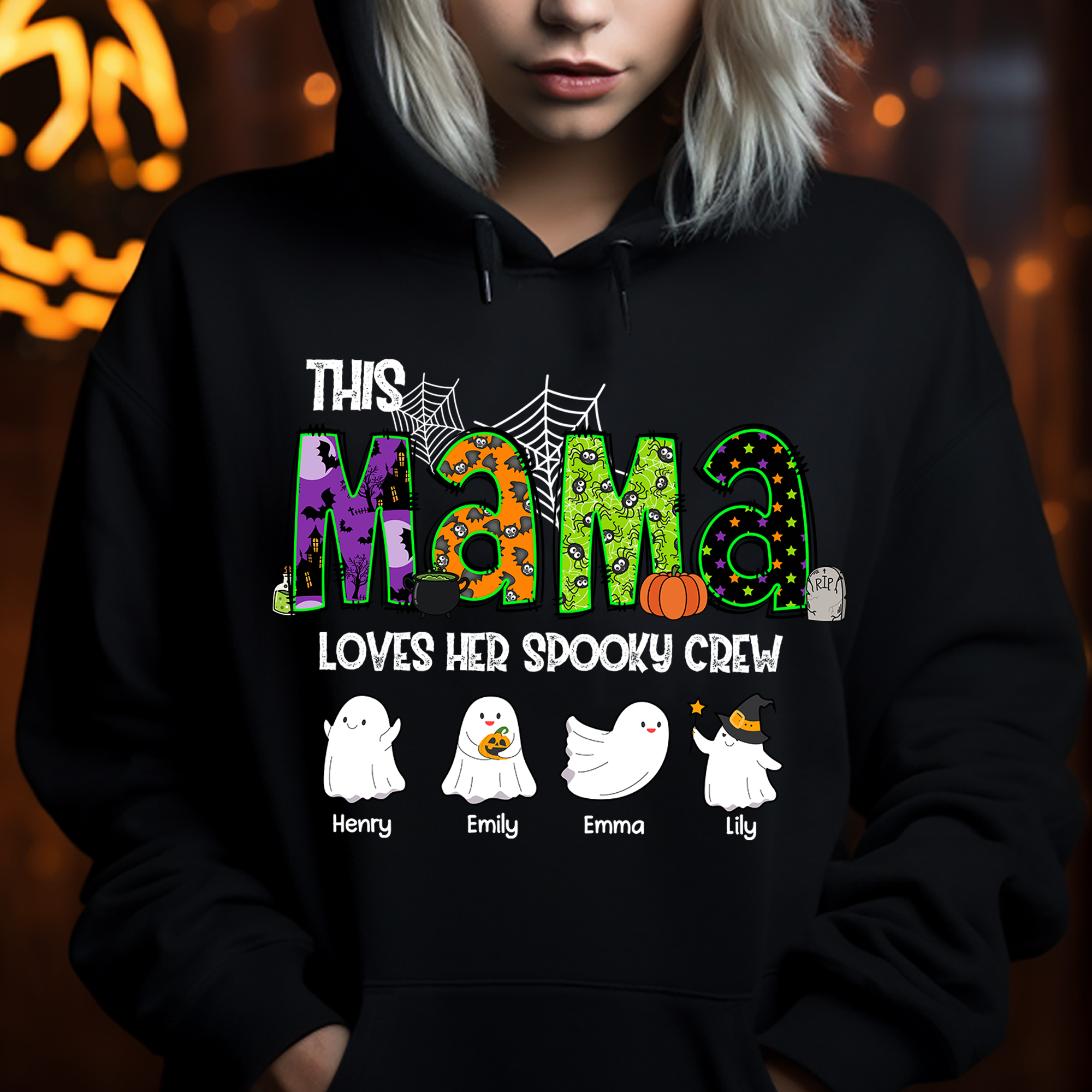 Spooky Crew- Custom Name Shirt - Personalized Shirt Custom T-shirt - Halloween Shirt for Mom
