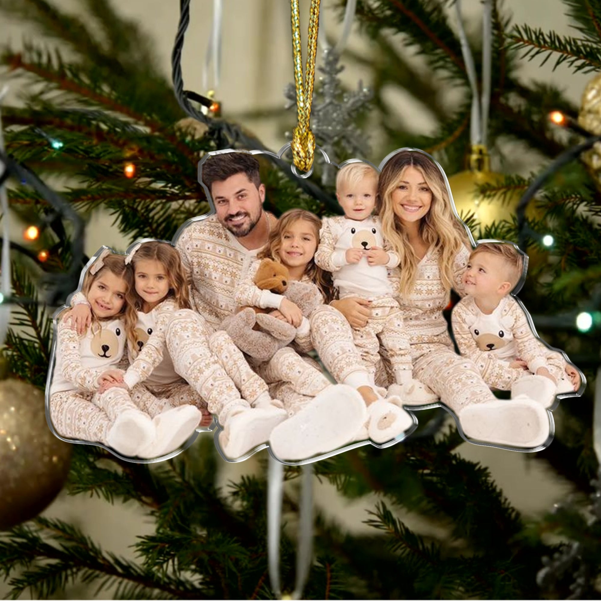 Custom Family Photo - Personalized Ornament Custom Shape Hologram Ornament