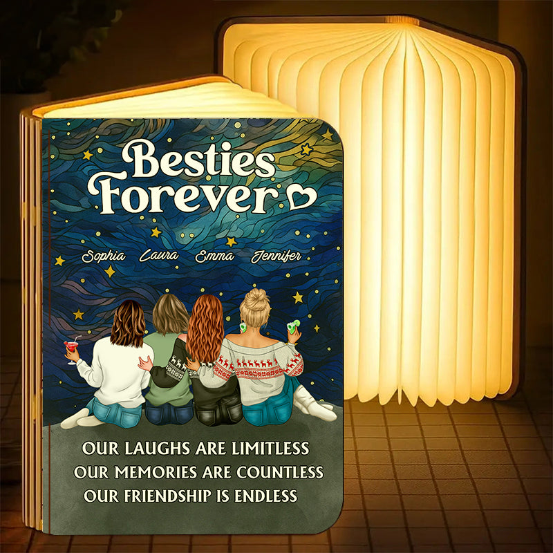 Besties Forever - Personalized Book Lamp - Christmas Gift